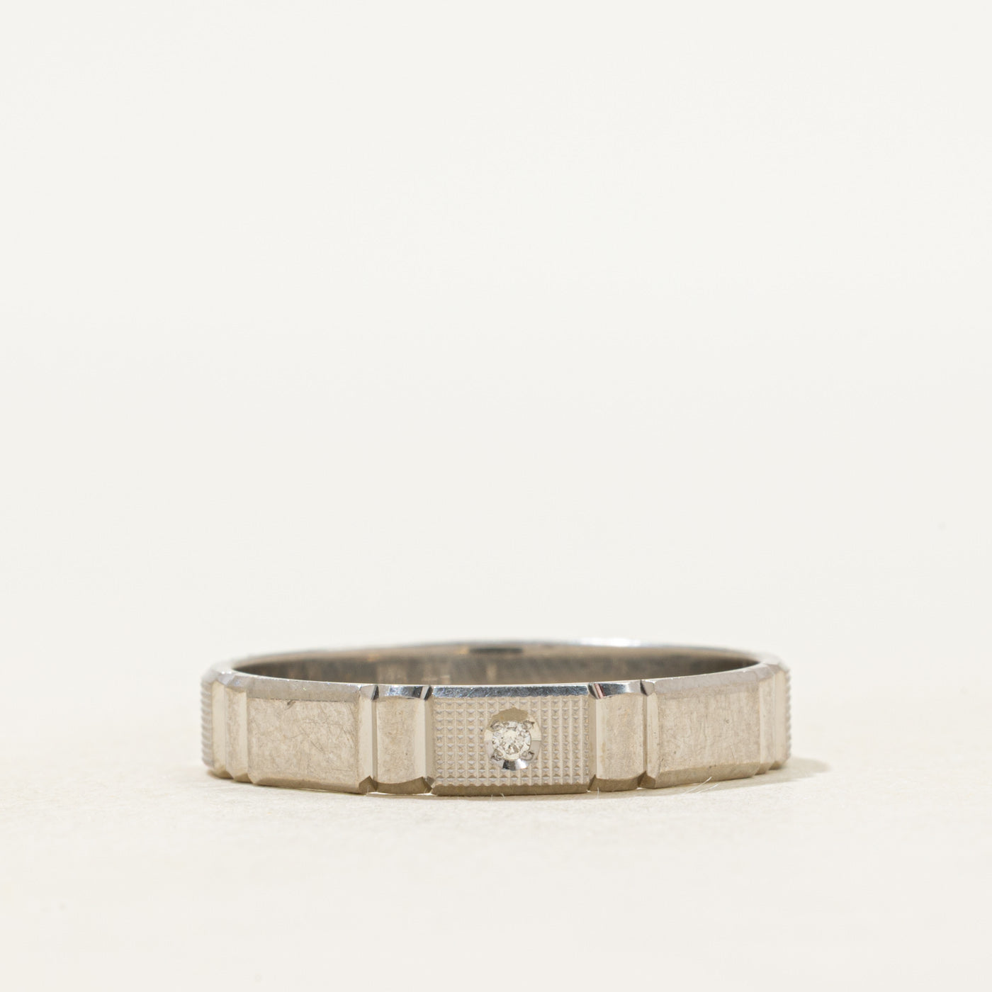 Diamond Textured Geometric Band | 3.80mm | SZ 9