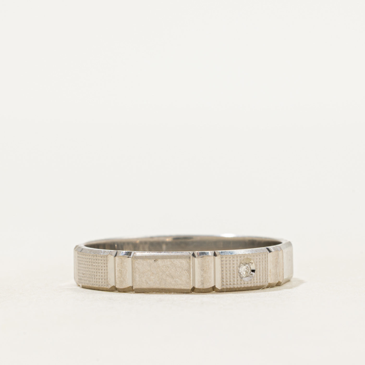 Diamond Textured Geometric Band | 3.80mm | SZ 9