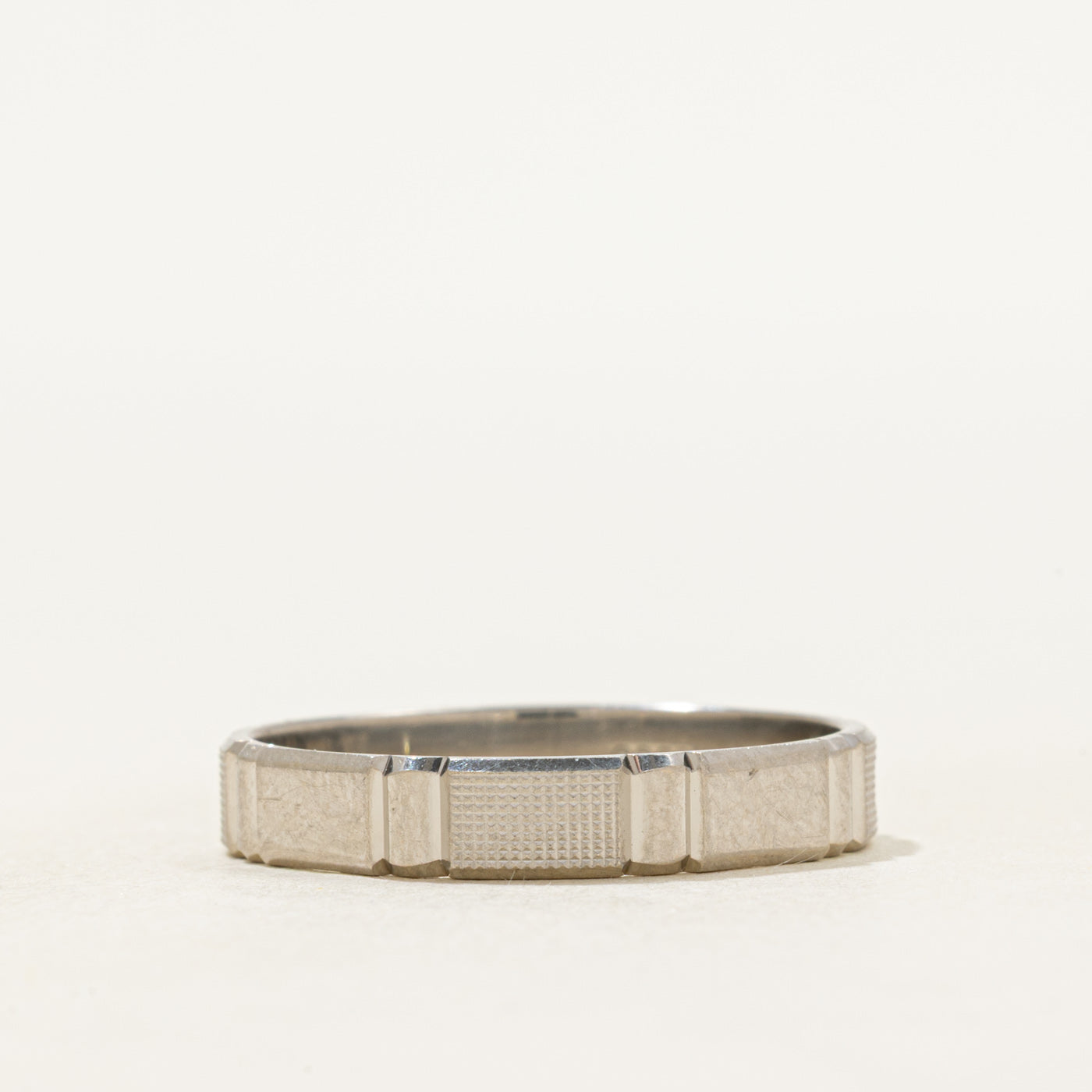 Diamond Textured Geometric Band | 3.80mm | SZ 9