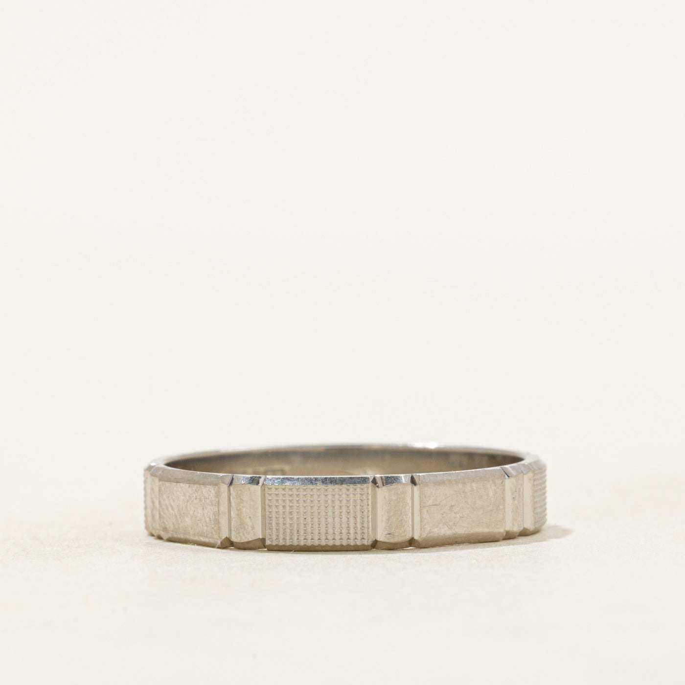 Diamond Textured Geometric Band | 3.80mm | SZ 9