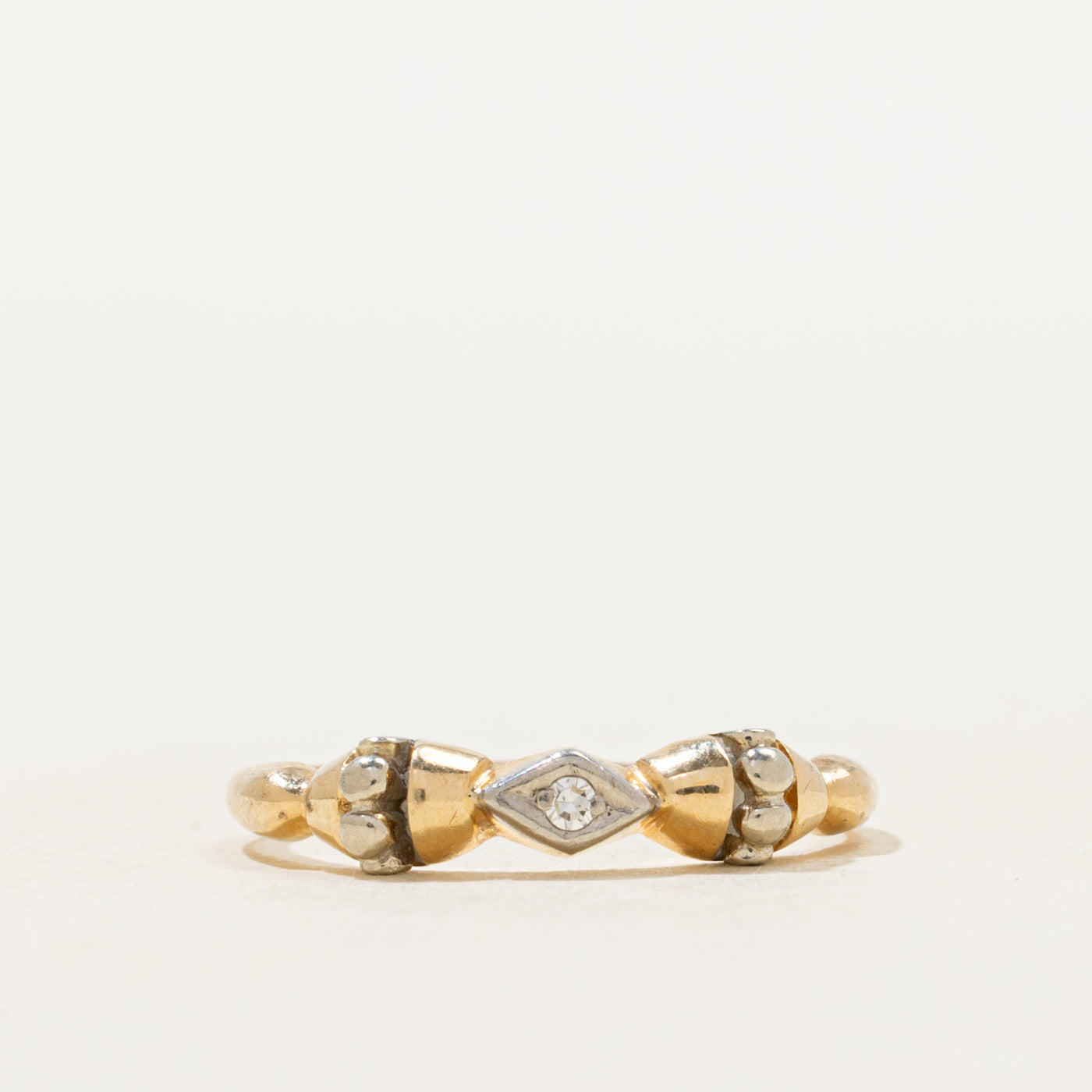 Two Tone Diamond Textured Ring | SZ 5
