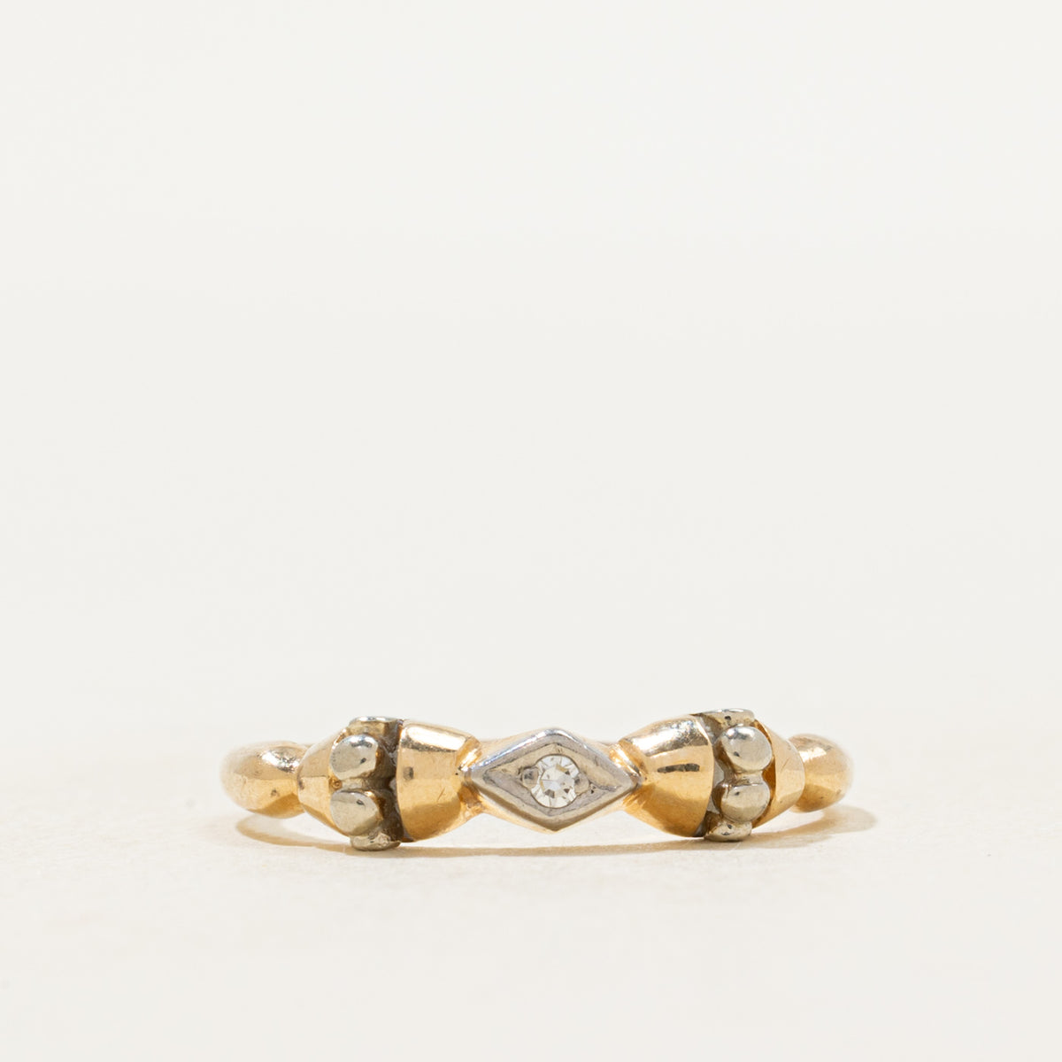 Two Tone Diamond Textured Ring | SZ 5