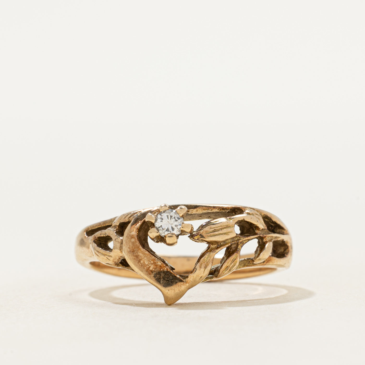 Diamond Nature Motif Openwork Ring | SZ 7