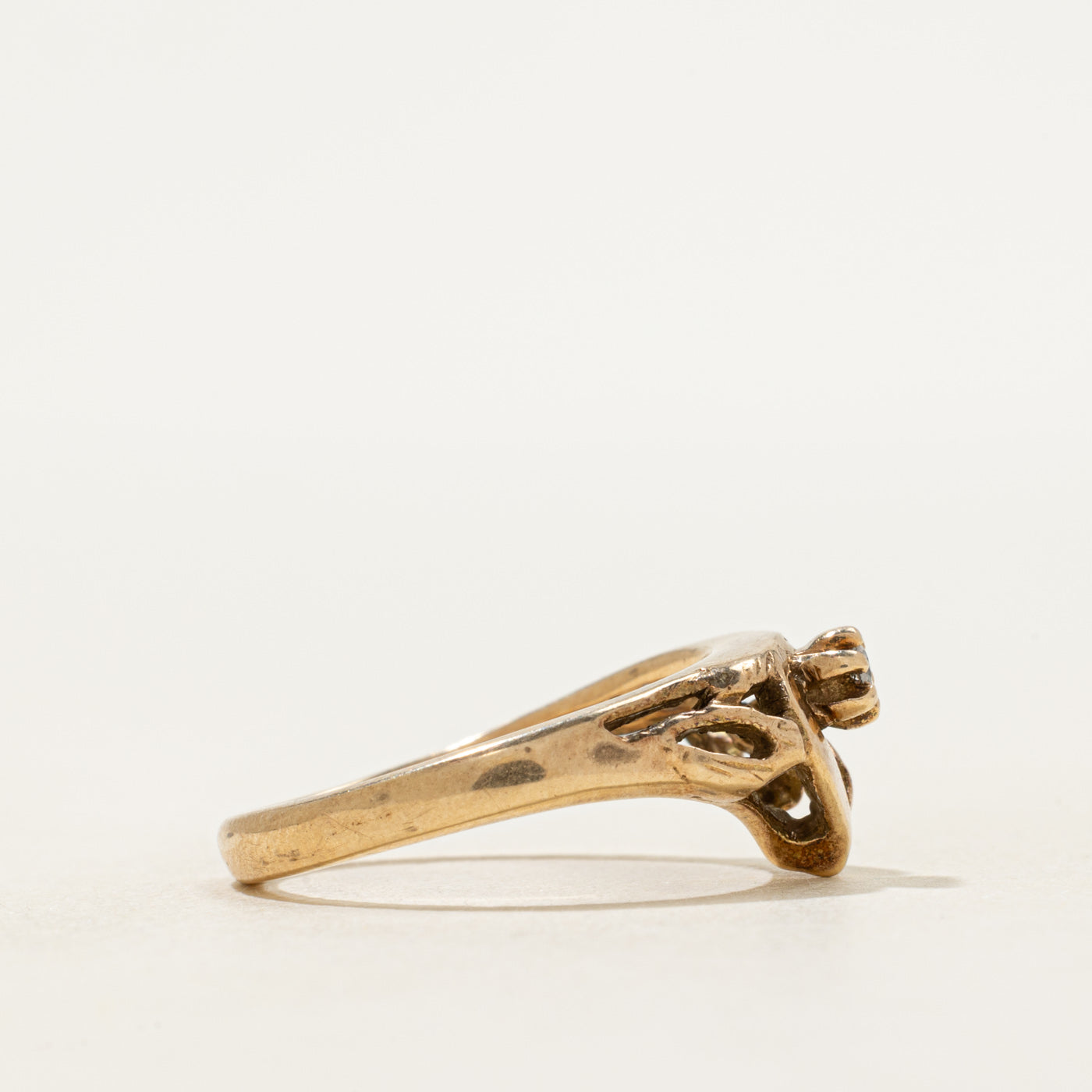 Diamond Nature Motif Openwork Ring | SZ 7