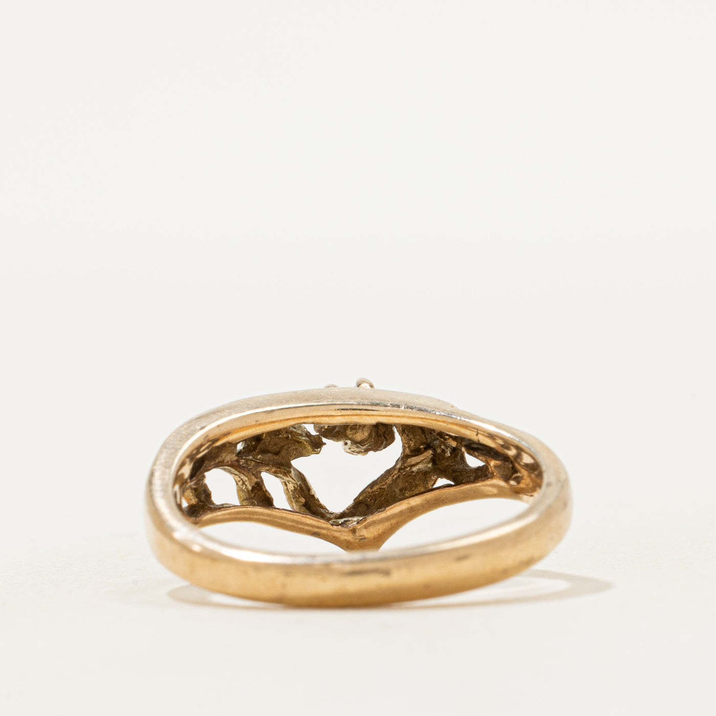 Diamond Nature Motif Openwork Ring | SZ 7