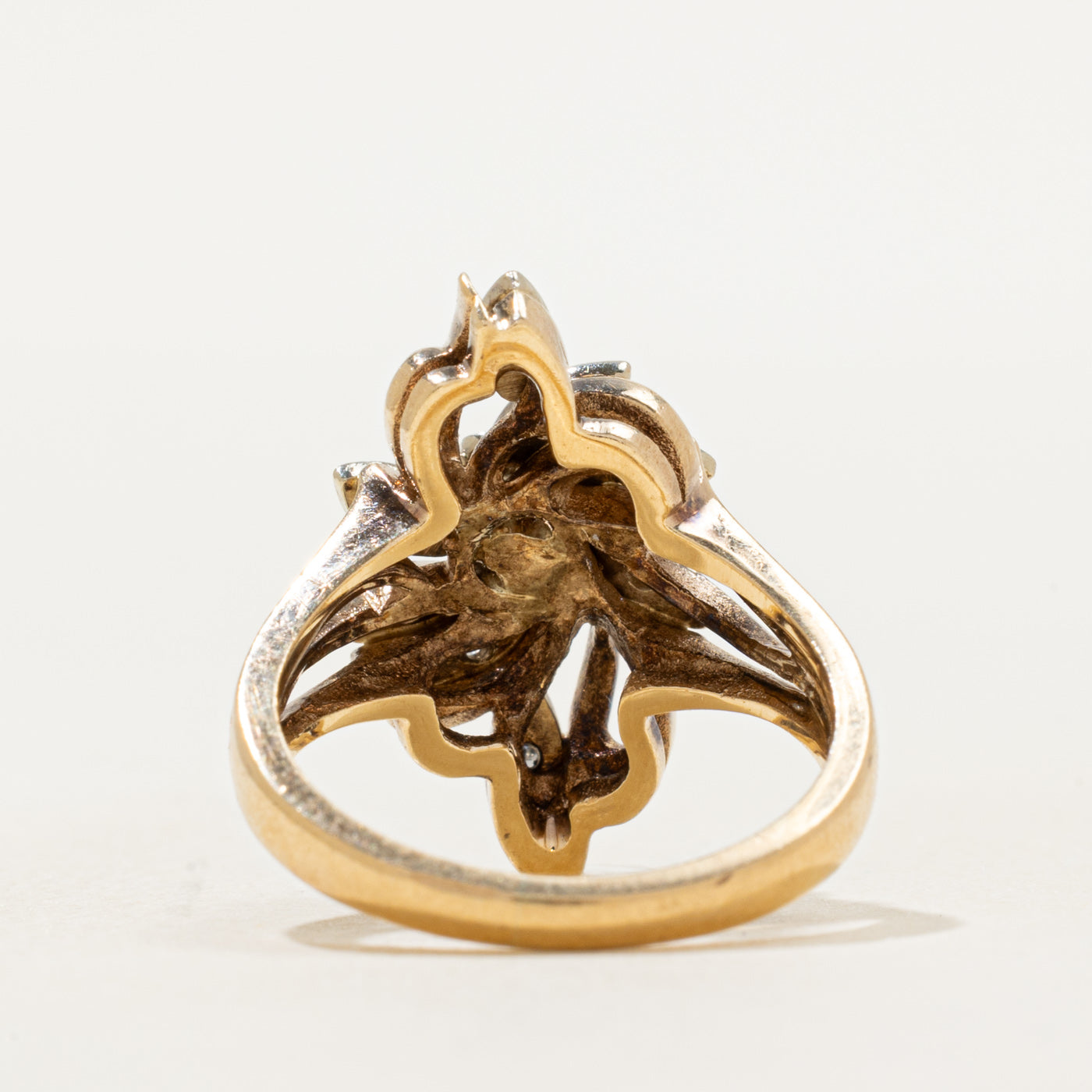 Diamond Floral Cluster Ornate Ring | SZ 5