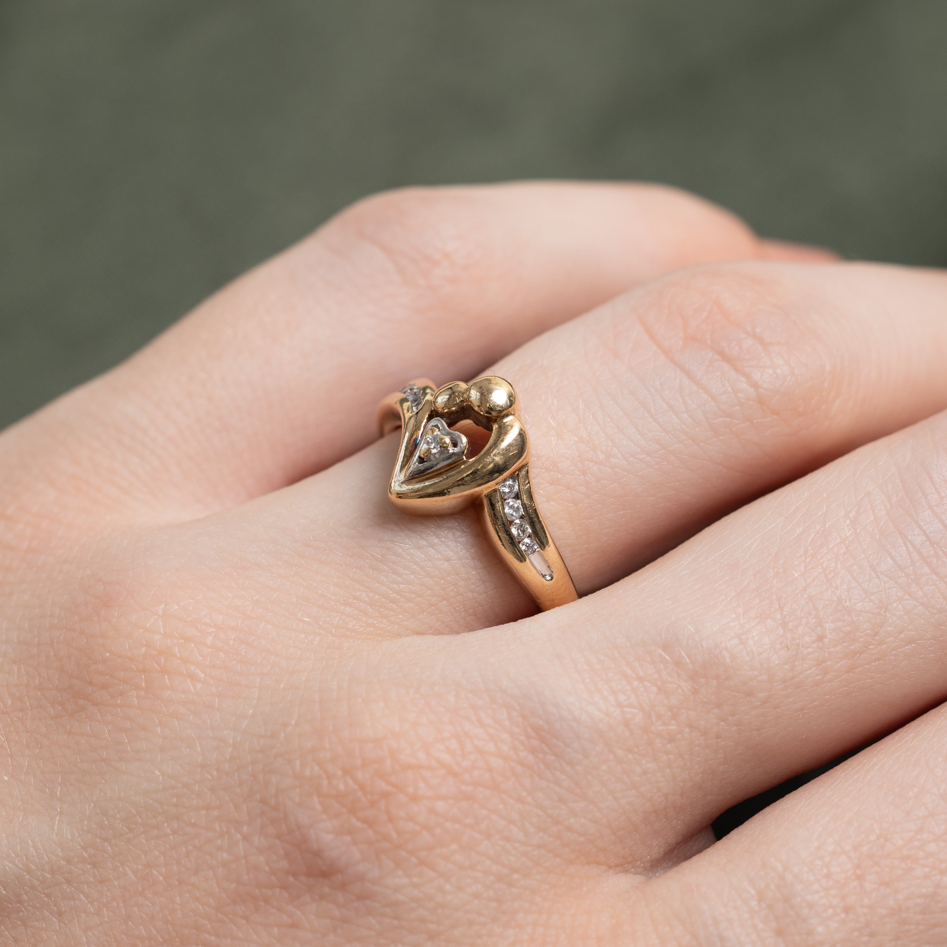 Yellow Gold Diamond Double Figure Ring | SZ 5