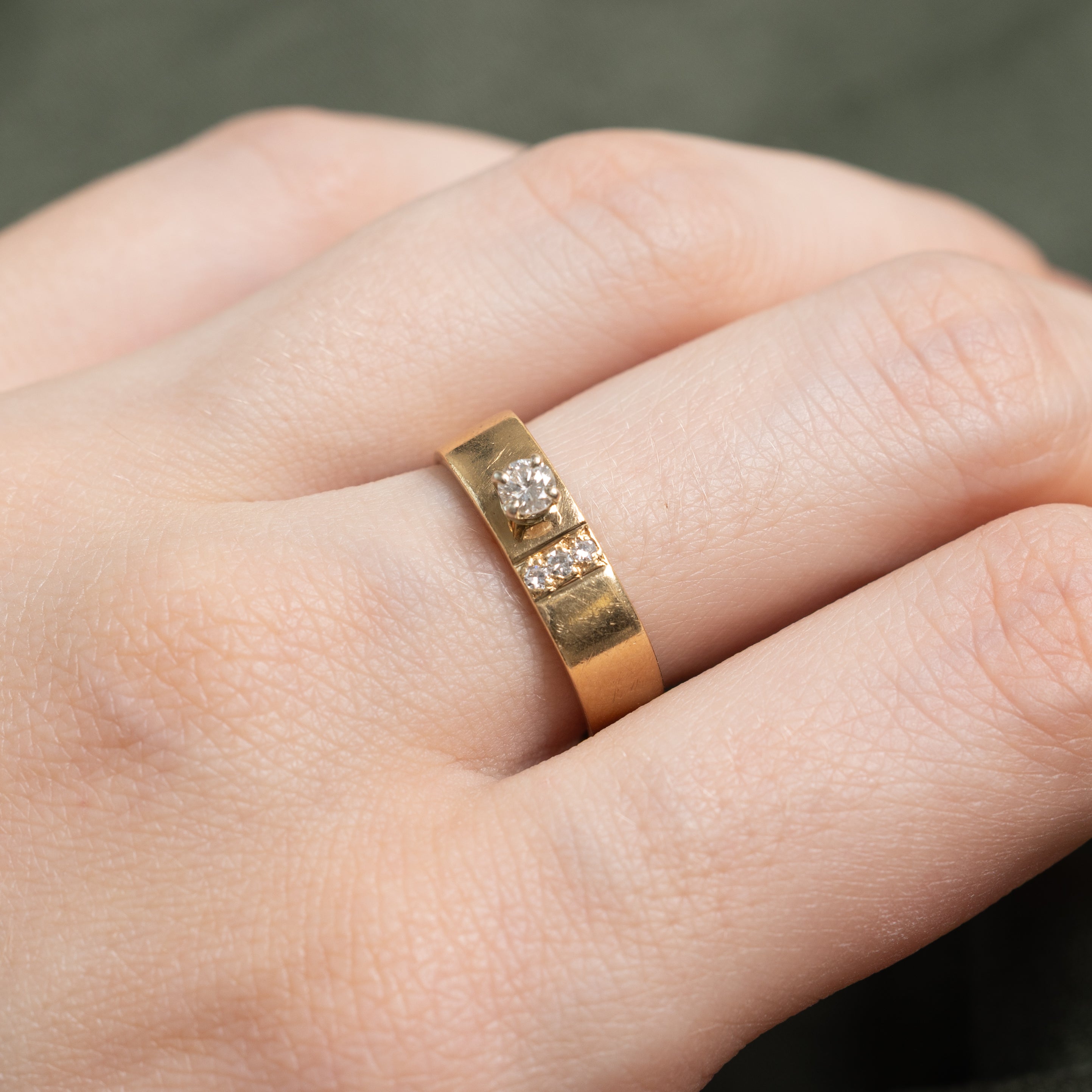 Four Stone Diamond Soft Square Band | 4.93mm | SZ 7