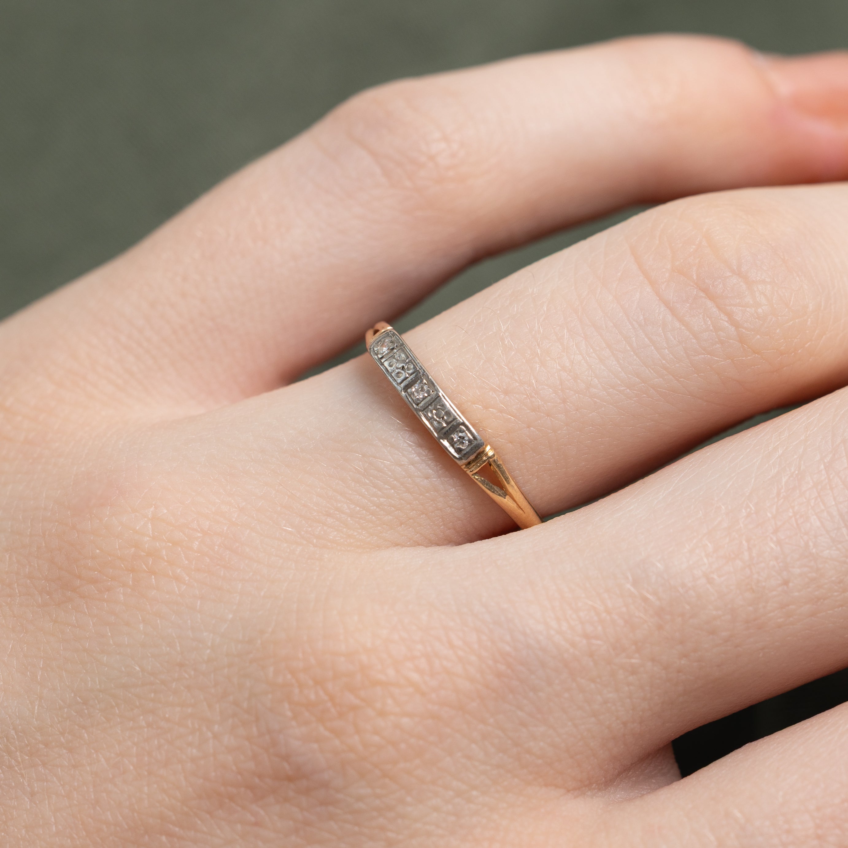 Three Stone Diamond Open Shank Band | SZ 5