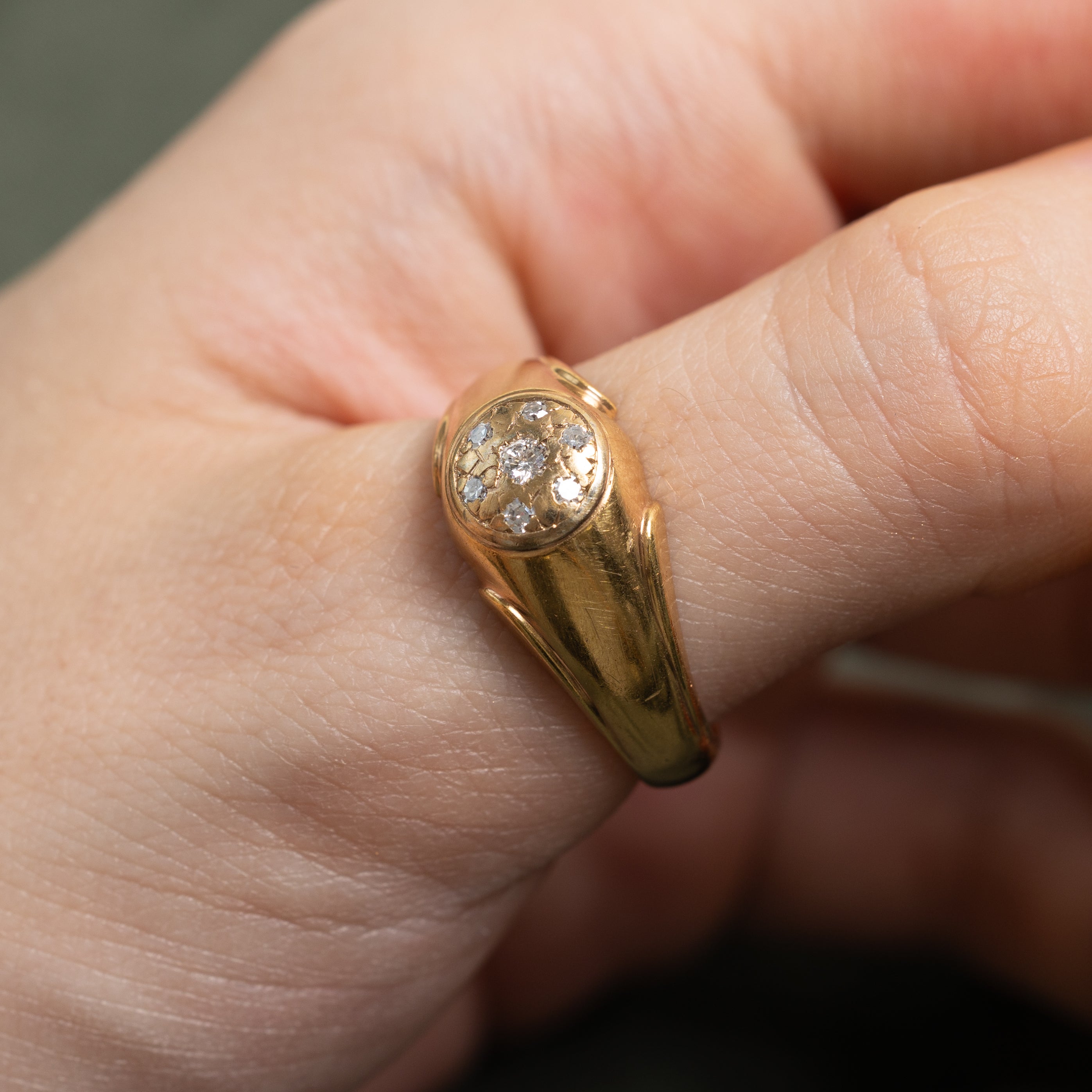 Flush Set Diamond Halo Dome Ring | SZ 10.25