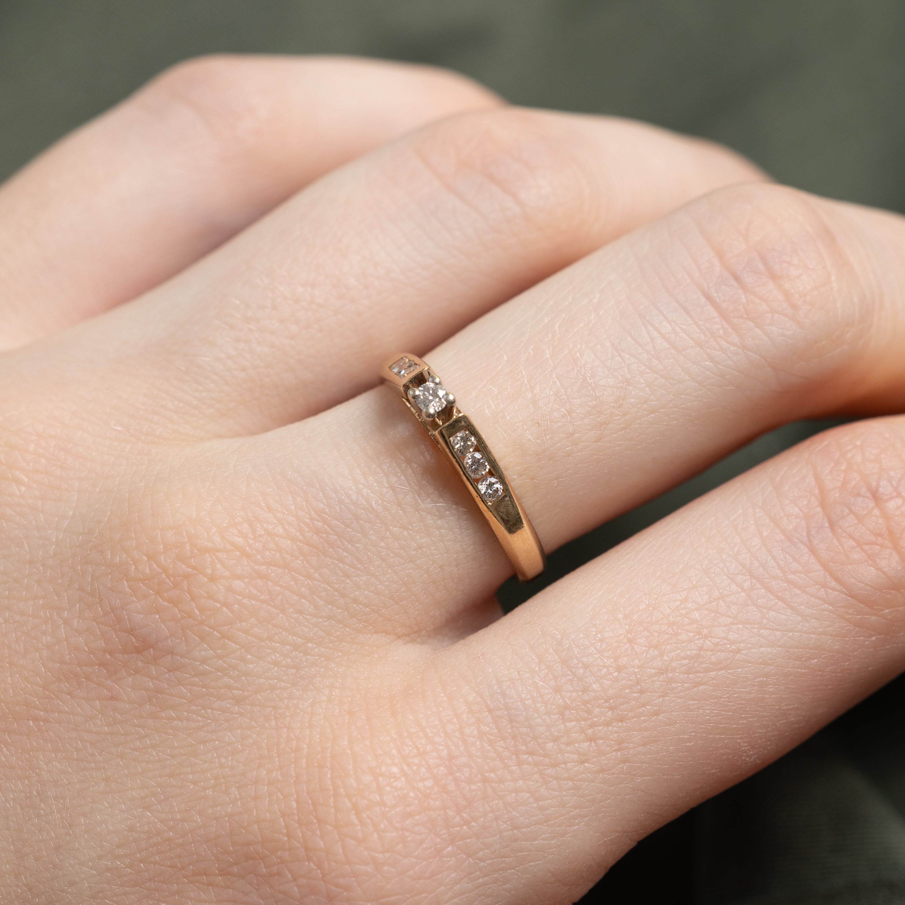 Yellow Gold Diamond Petite Cathedral Ring | SZ 6