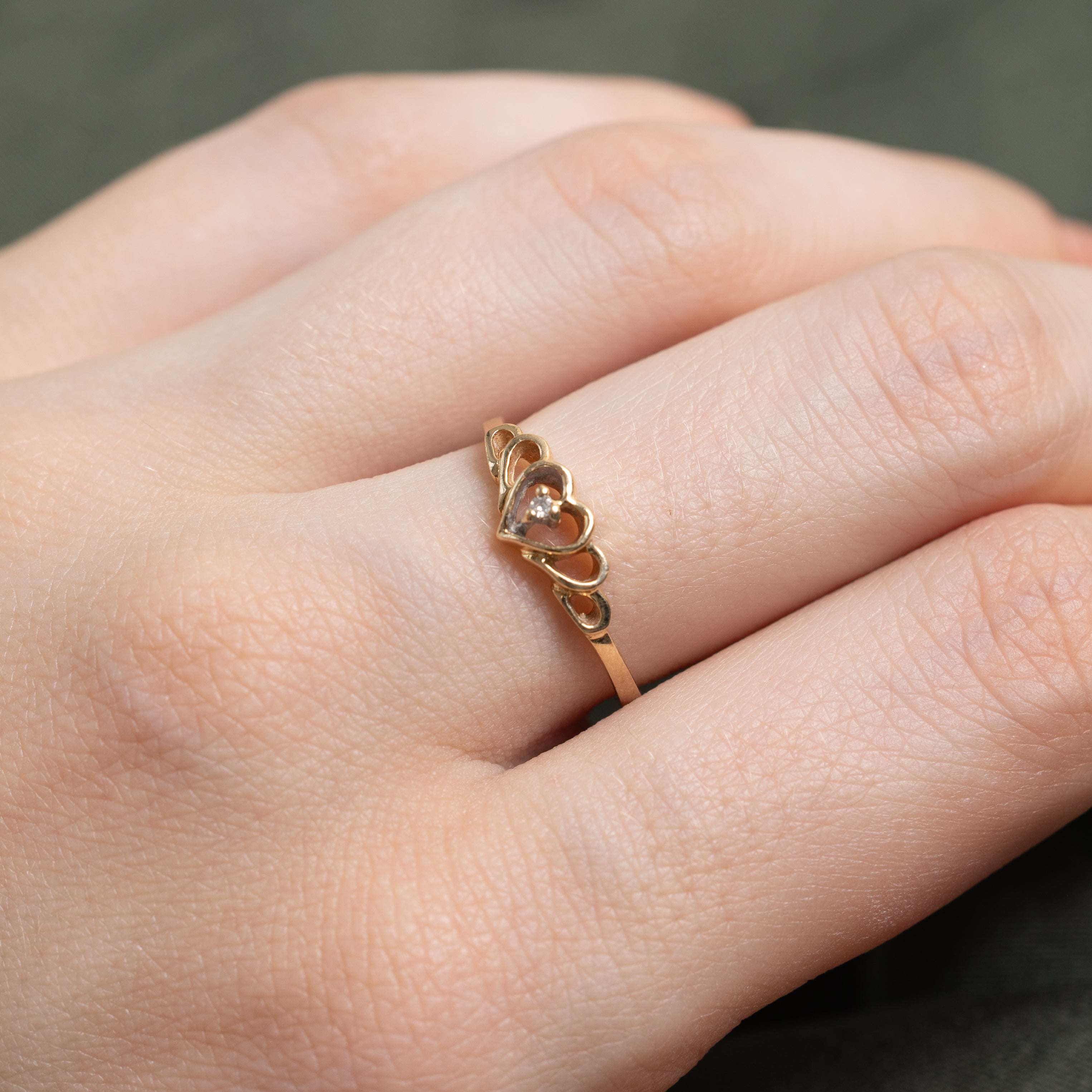 Diamond Heart Openwork Ring | SZ 6