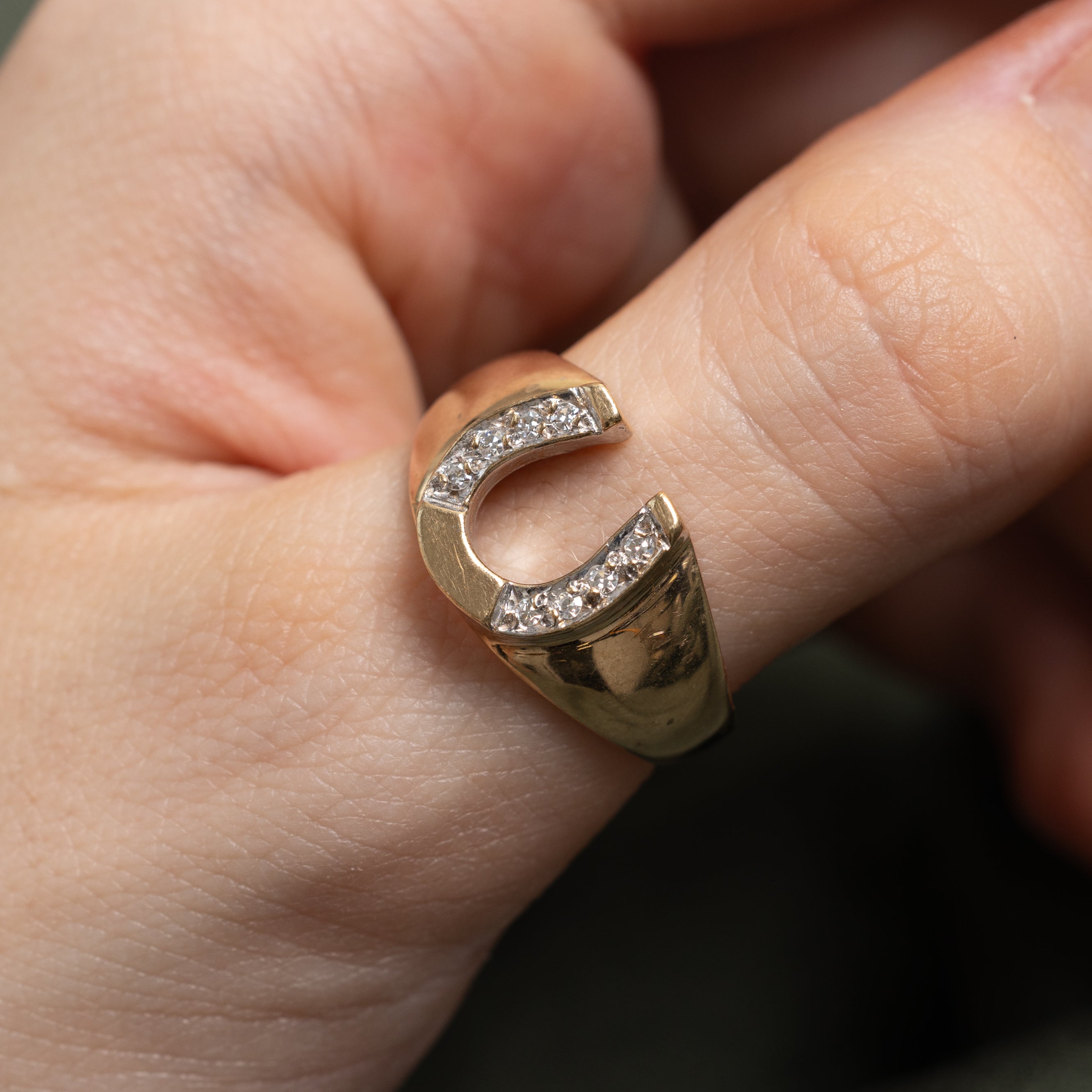 Diamond Horseshoe Ring | SZ 9.25