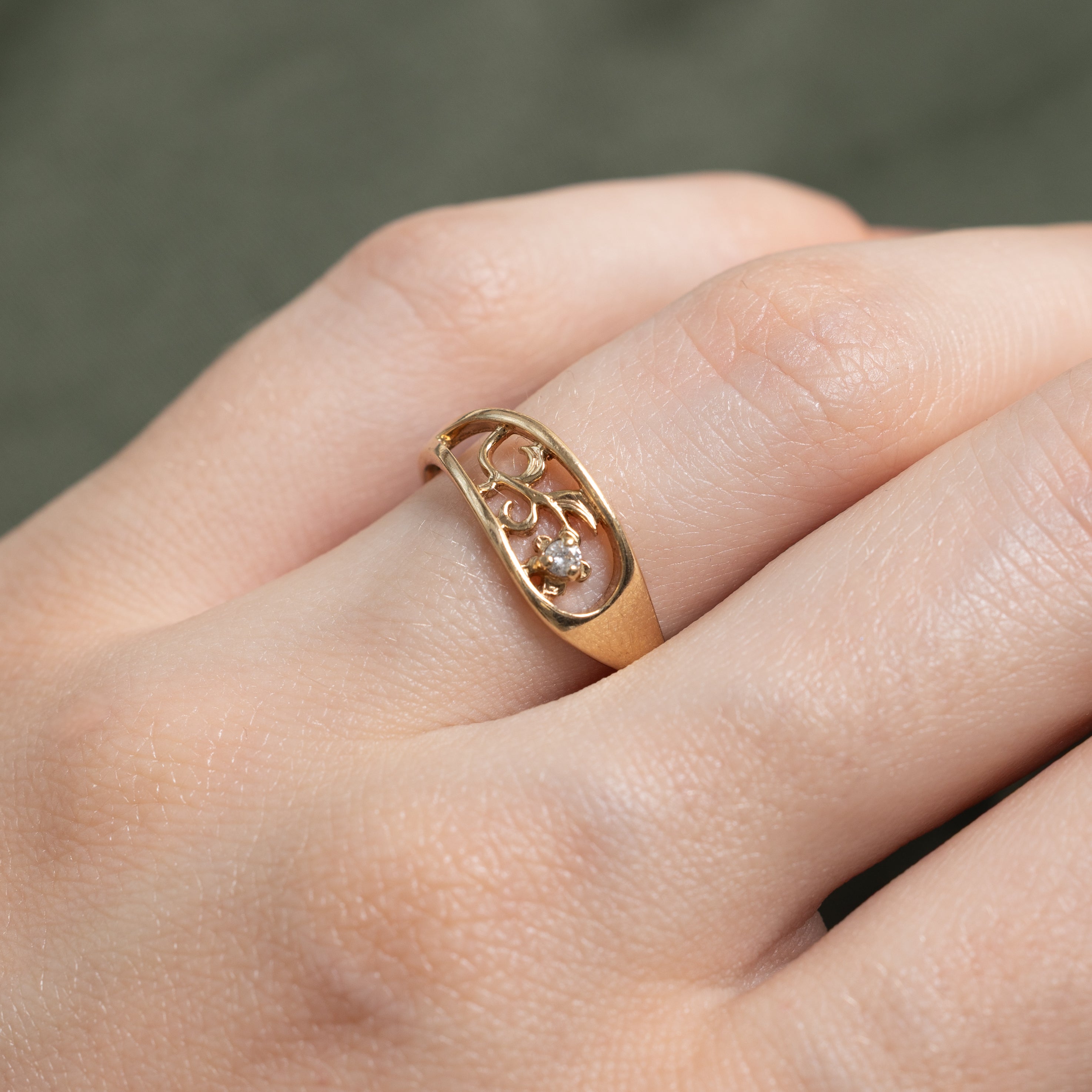 Diamond Floral Openwork Ring | SZ 5.75