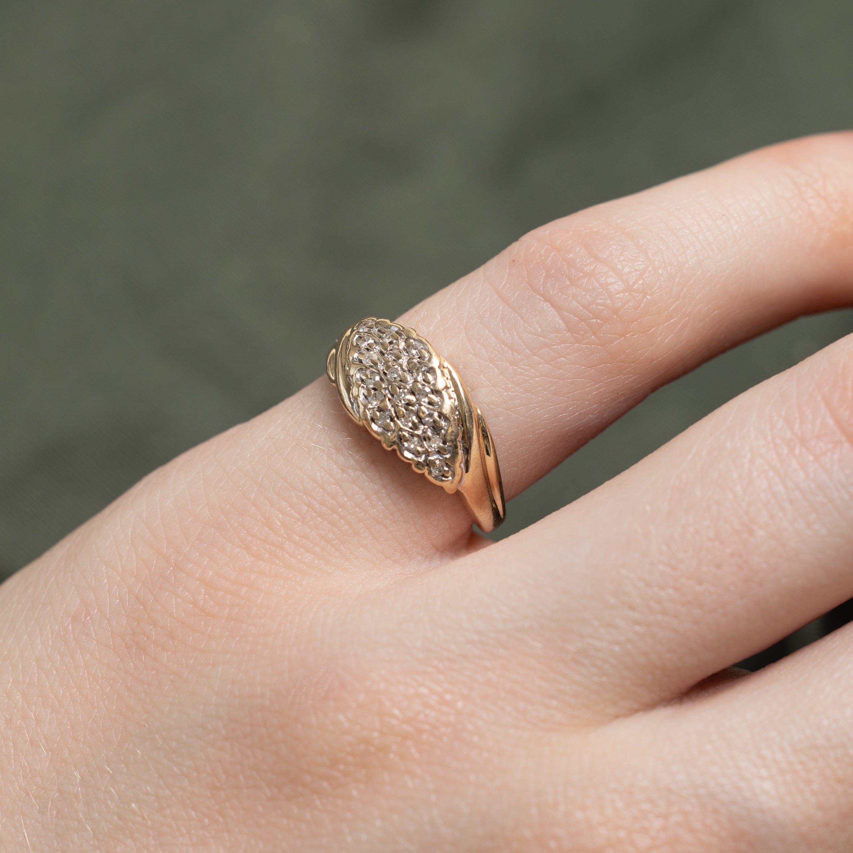 Yellow Gold Diamond Marquise Cluster Ring | SZ 3.75