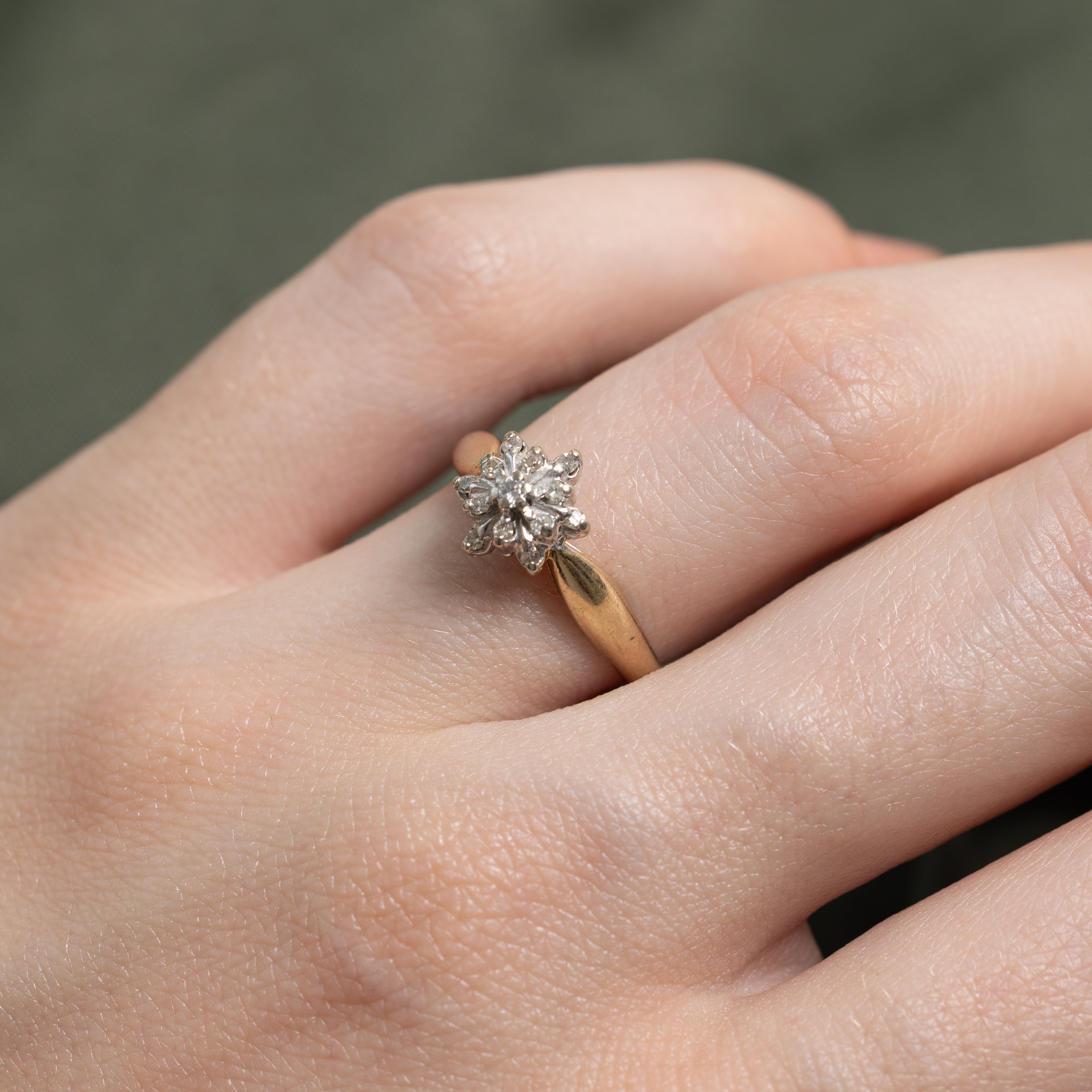 Diamond Snowflake Cluster Ring | SZ 6