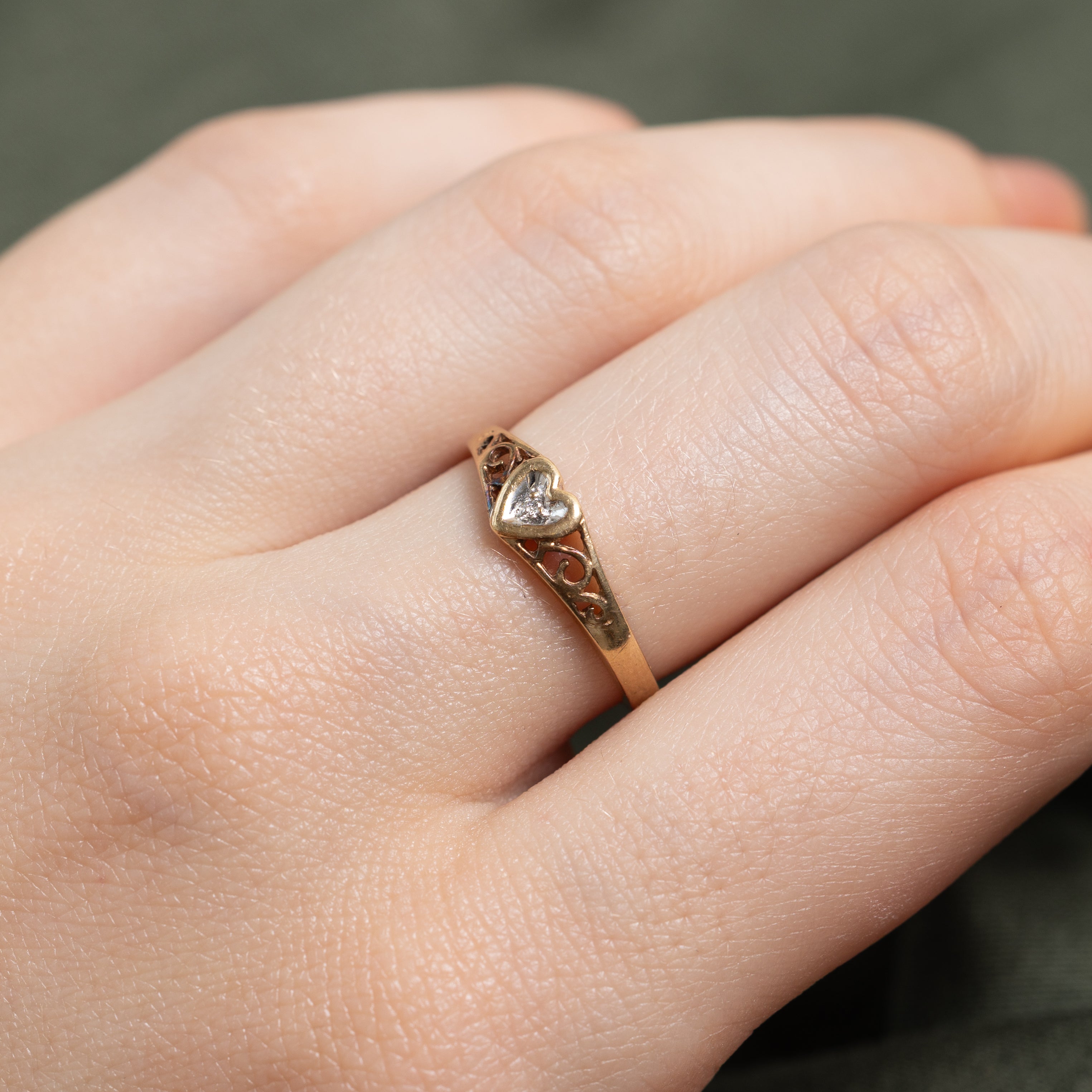 Diamond Scrollwork Heart Ring | SZ 6.25