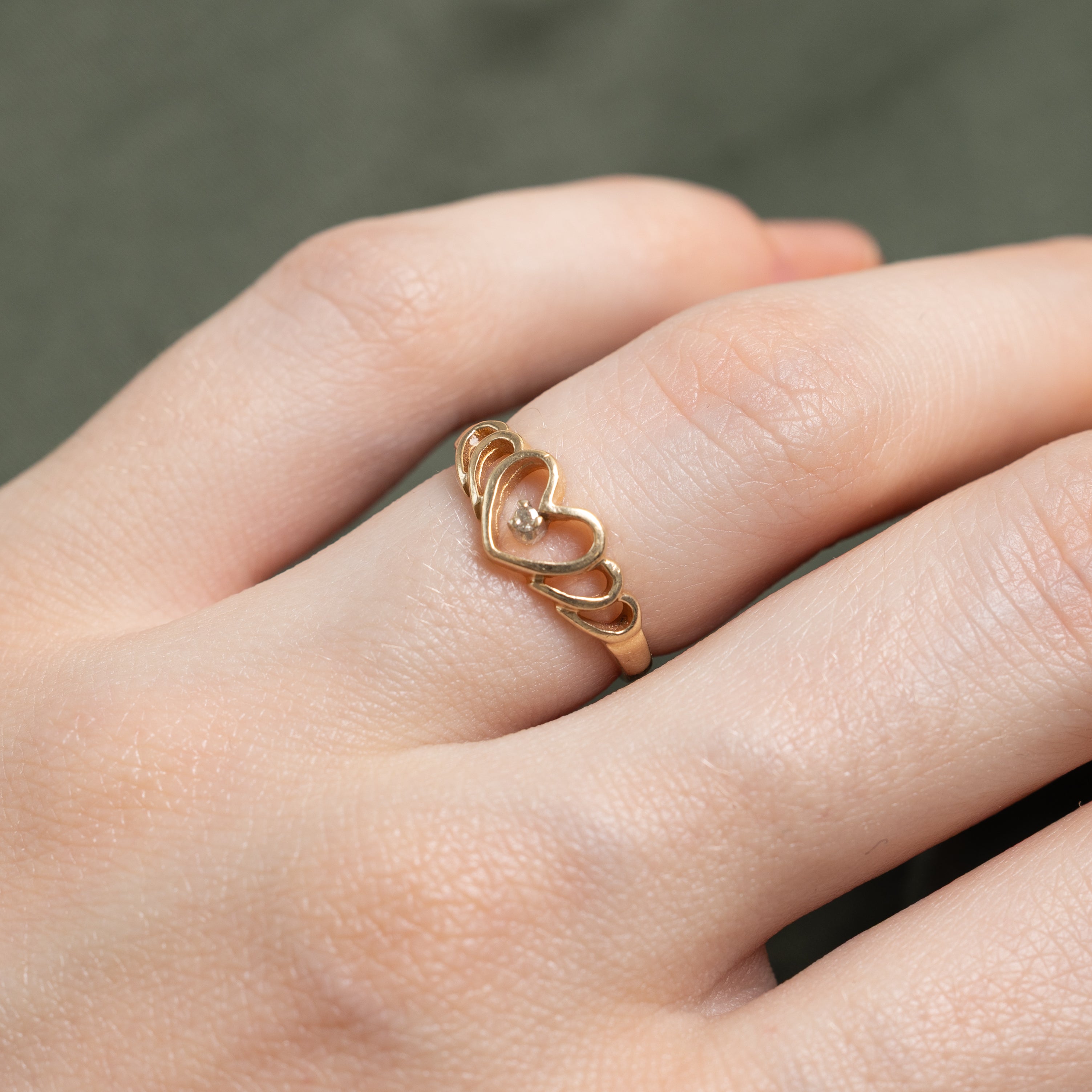 Diamond Heart Openwork Ring | SZ 4.5
