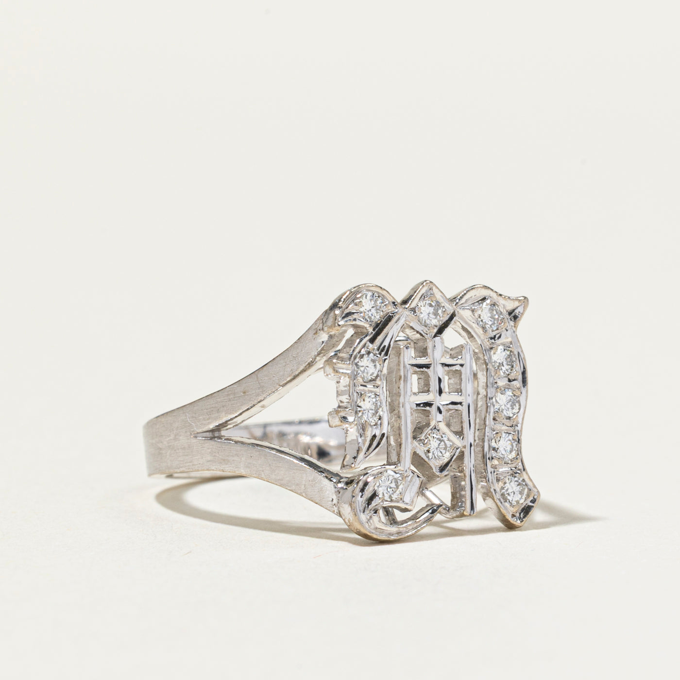 Diamond "M" Initial Ring | SZ 4.25