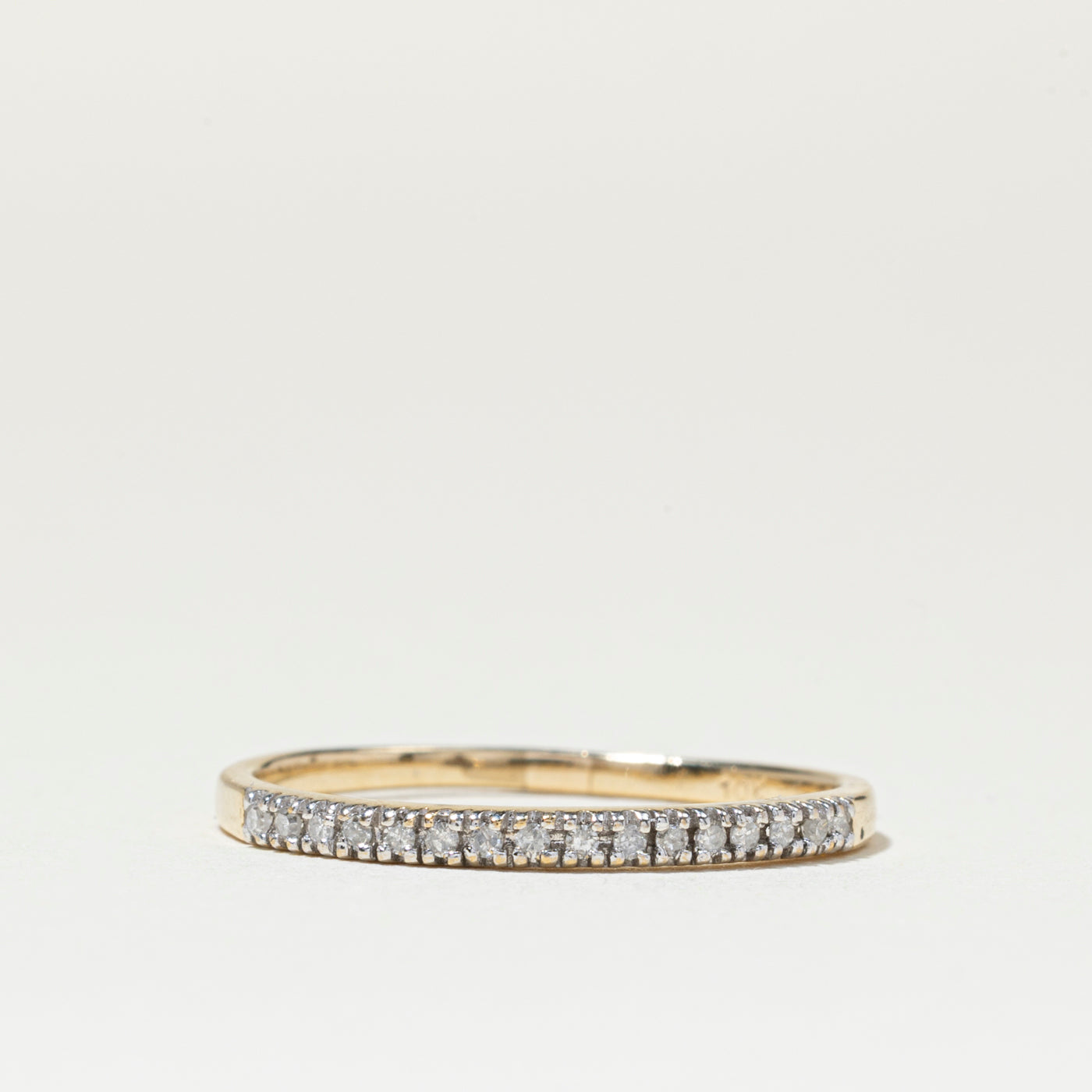 Alliance demi-éternité sertie de diamants | 1,6 mm | Taille 7,75