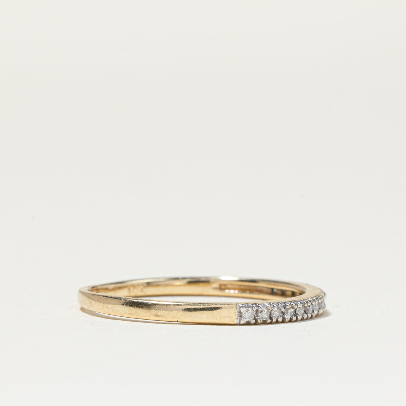 Alliance demi-éternité sertie de diamants | 1,6 mm | Taille 7,75
