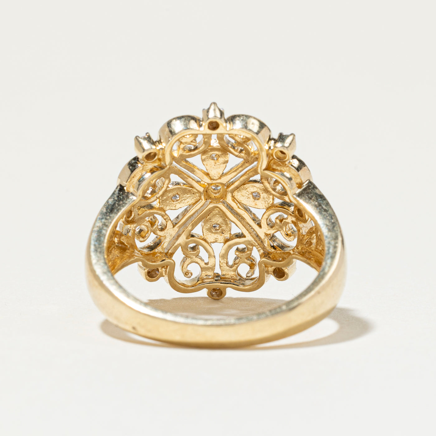 Diamond Scrollwork Cocktail Ring | SZ 6.5