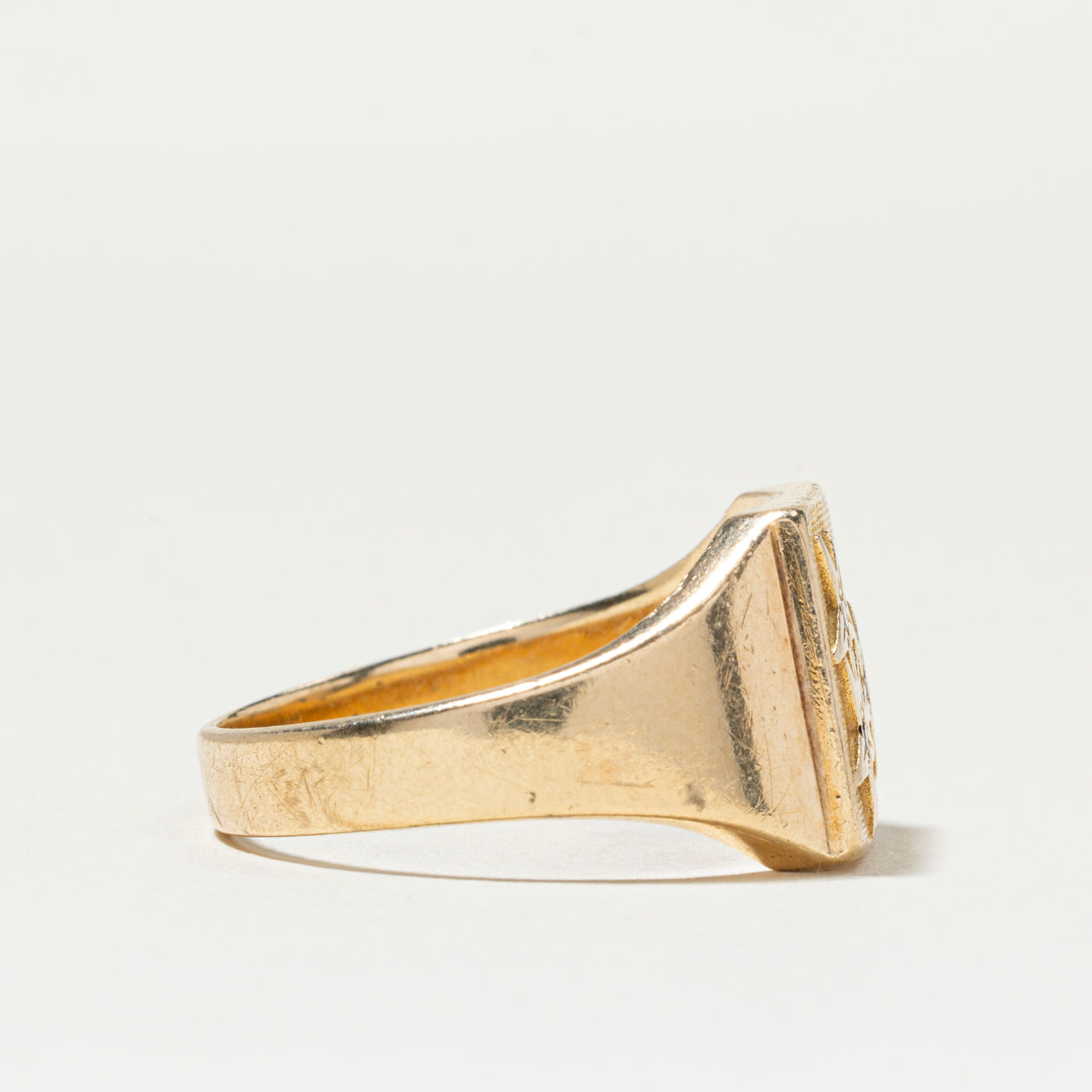 Diamond Three Star Signet Ring | SZ 10.75