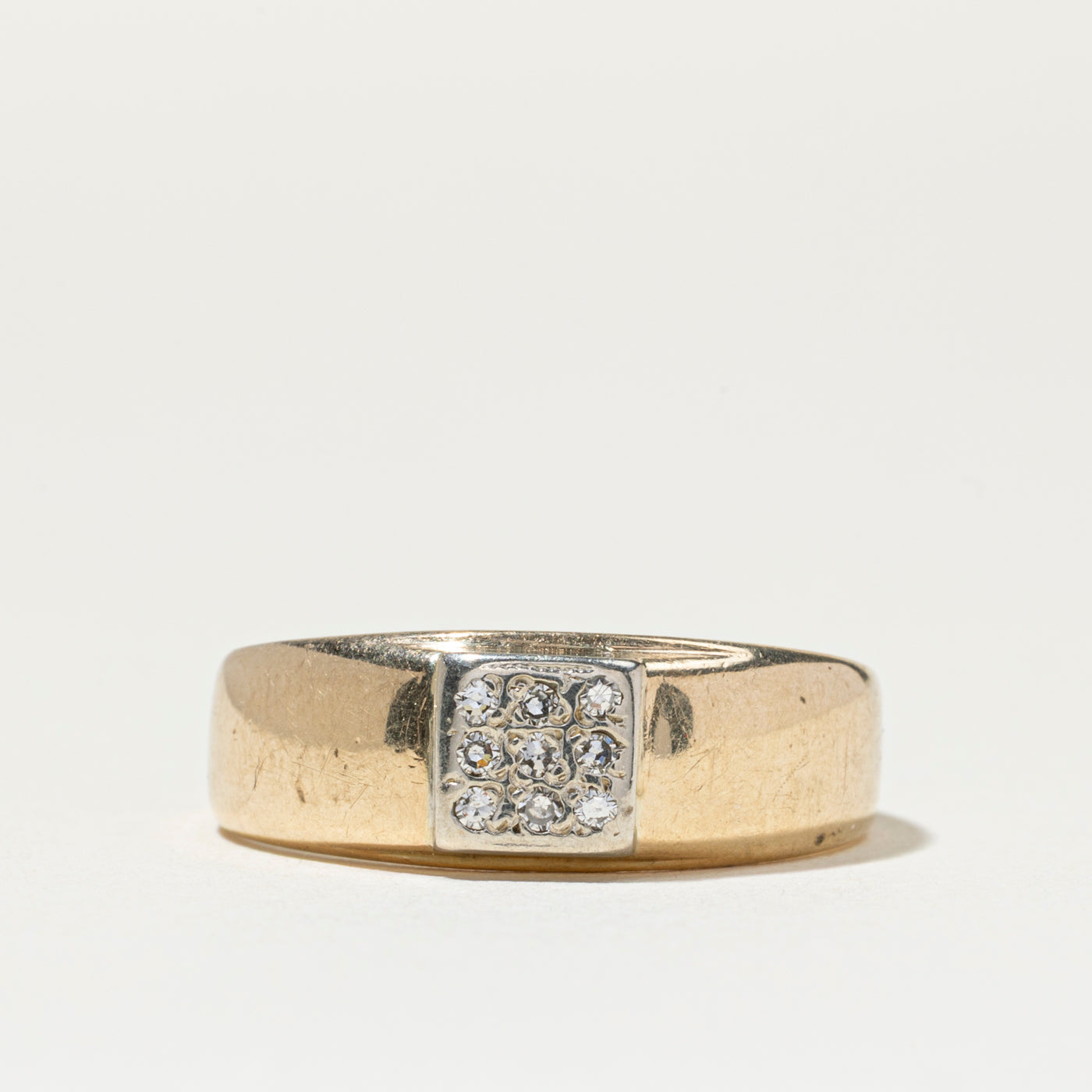 Diamond Grid Signet Ring | SZ 9.75