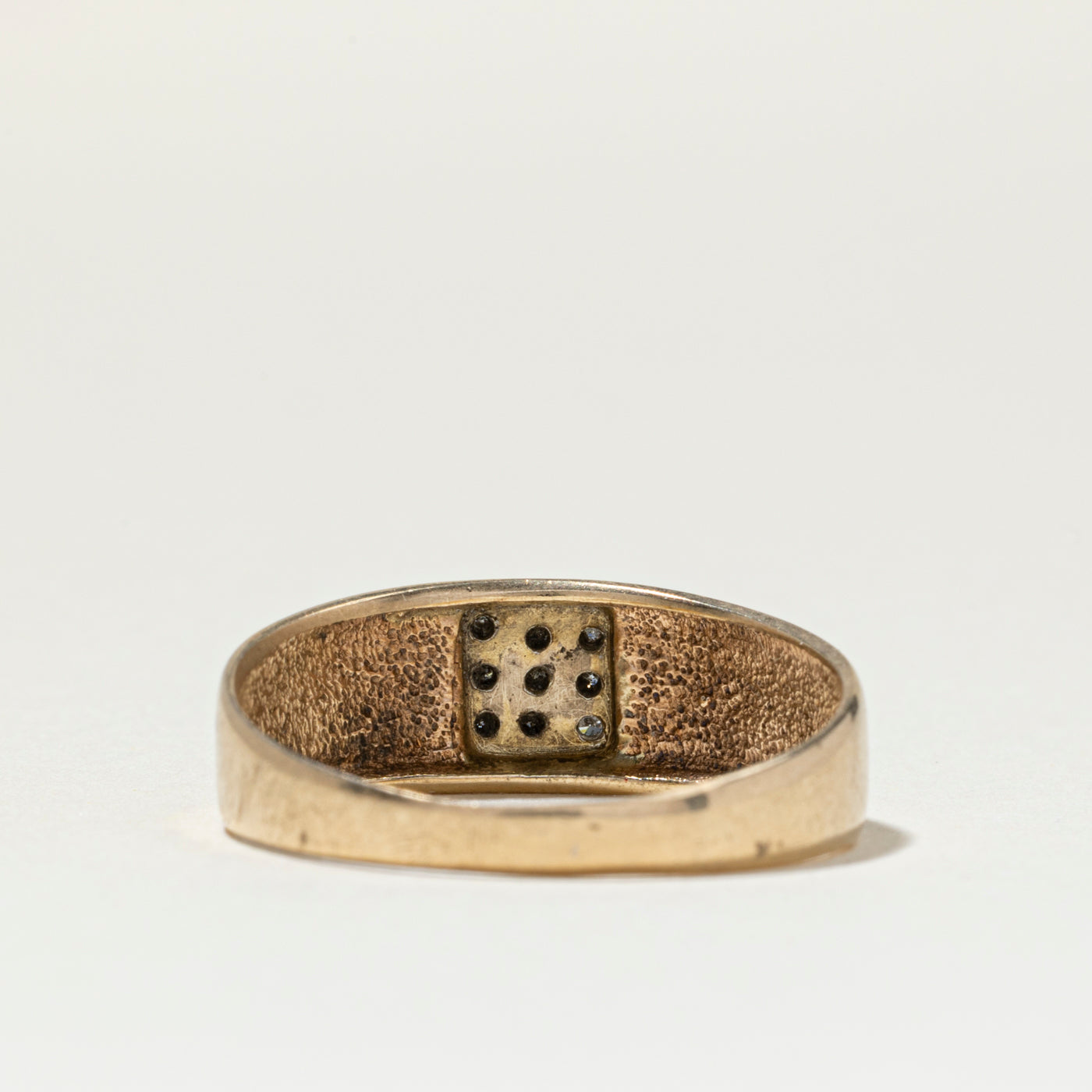 Diamond Grid Signet Ring | SZ 9.75