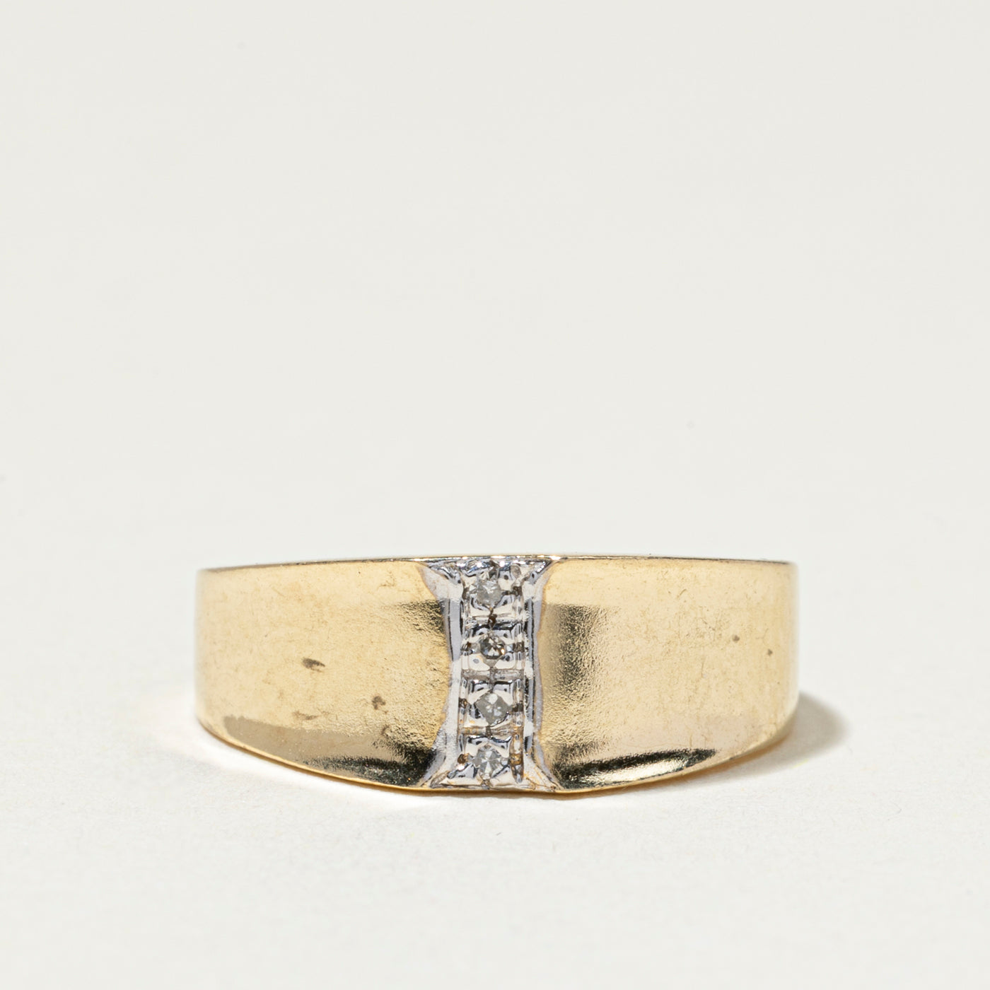 Three Stone Diamond Column Ring | SZ 5