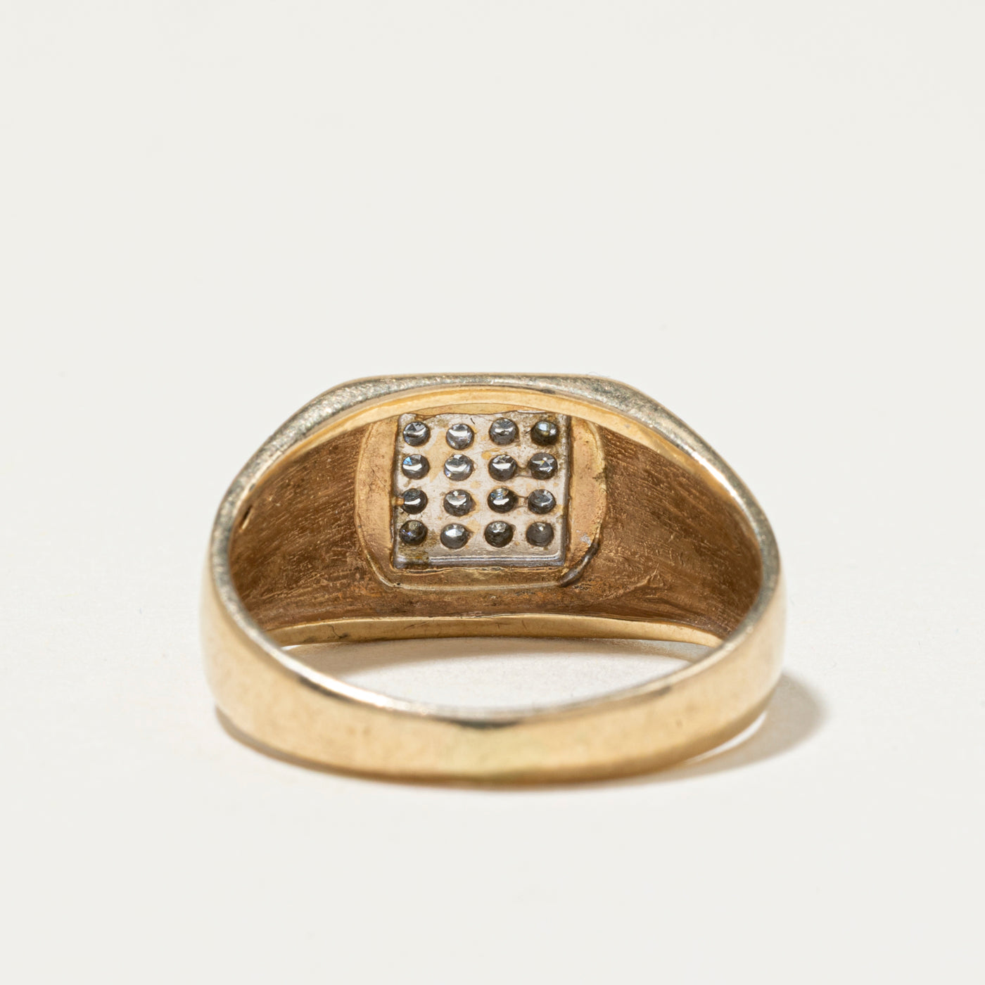 Diamond Grid Signet Ring | SZ 5.5