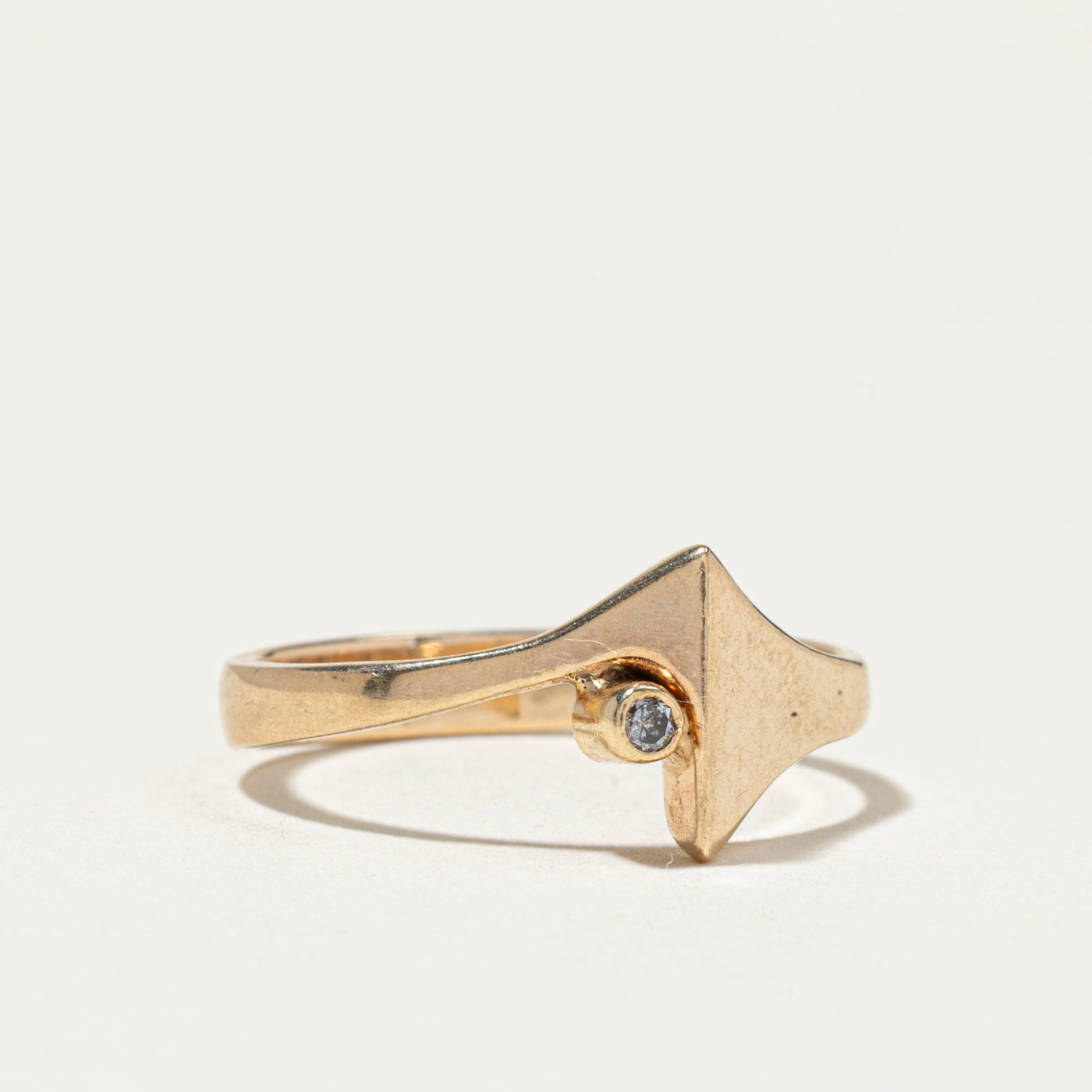 Bezel Set Diamond Abstract Ring | SZ 6