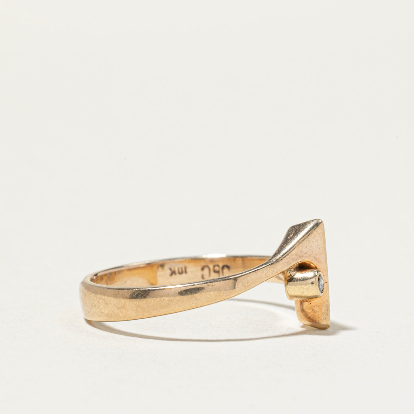 Bezel Set Diamond Abstract Ring | SZ 6