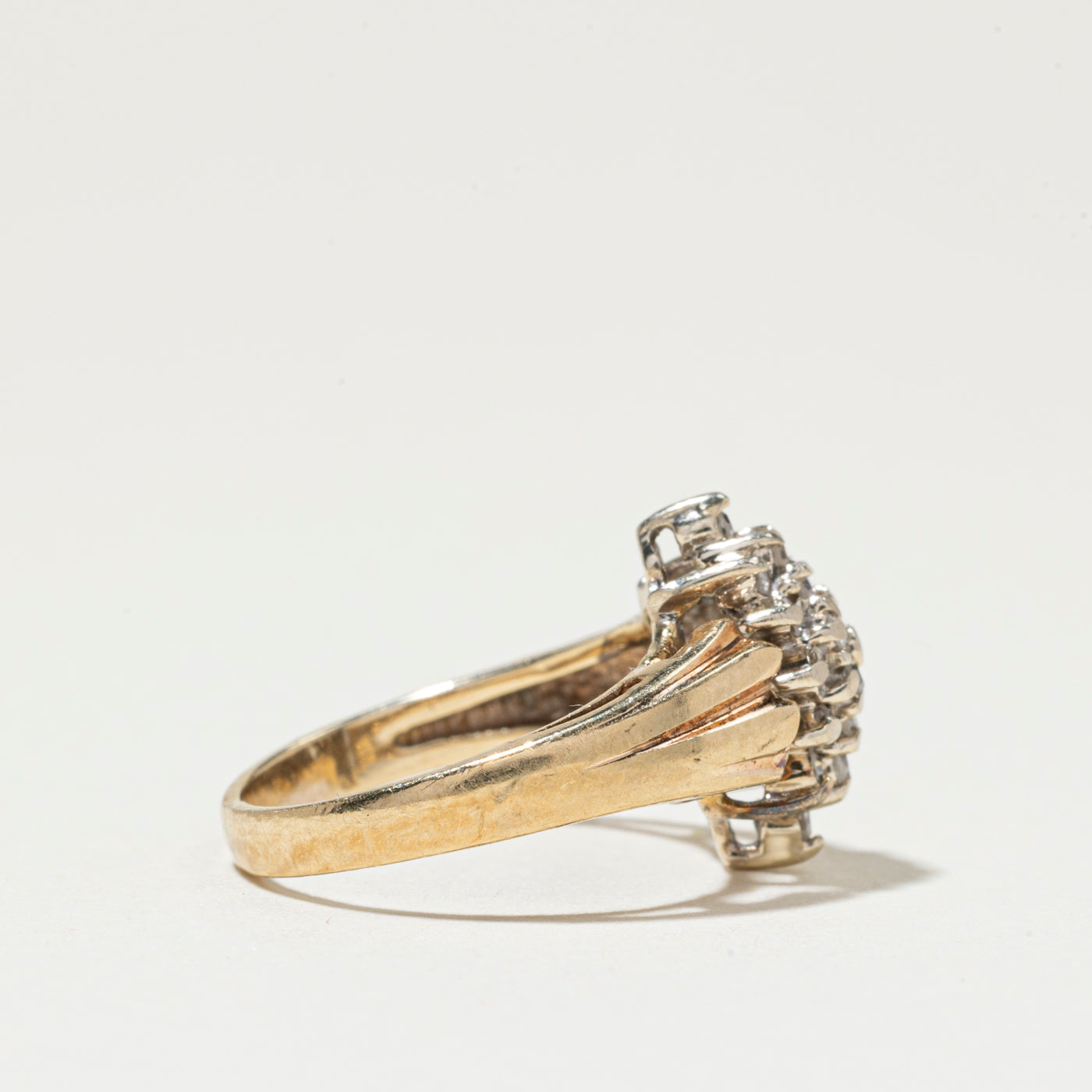 Diamond Marquise Cluster Grooved Ring | SZ 3.5