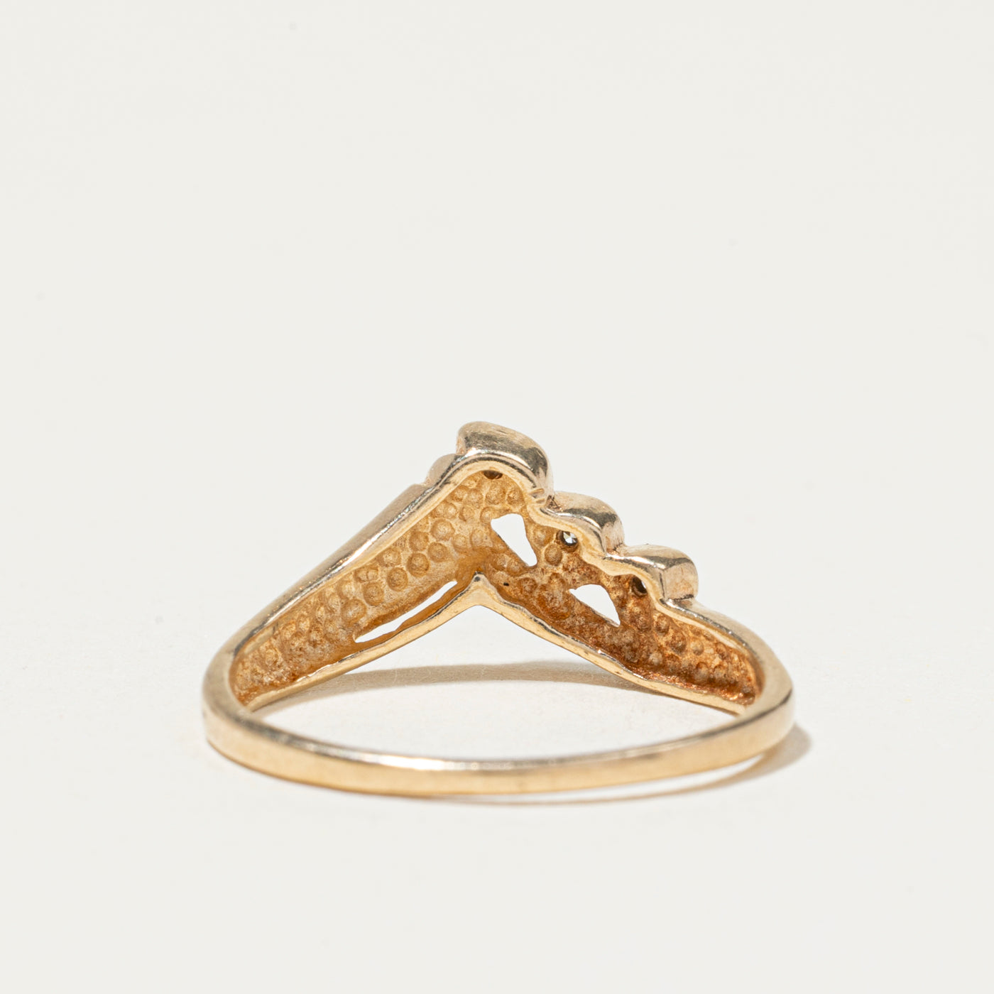 Diamond Hearts Chevron Ring | SZ 5