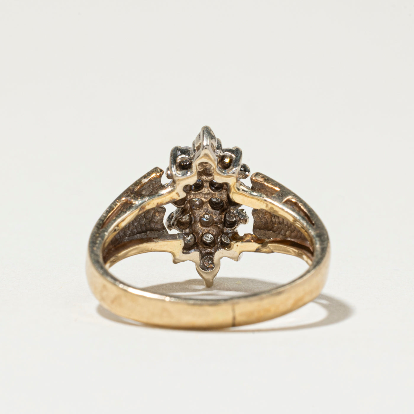 Diamond Marquise Cluster Grooved Ring | SZ 3.5