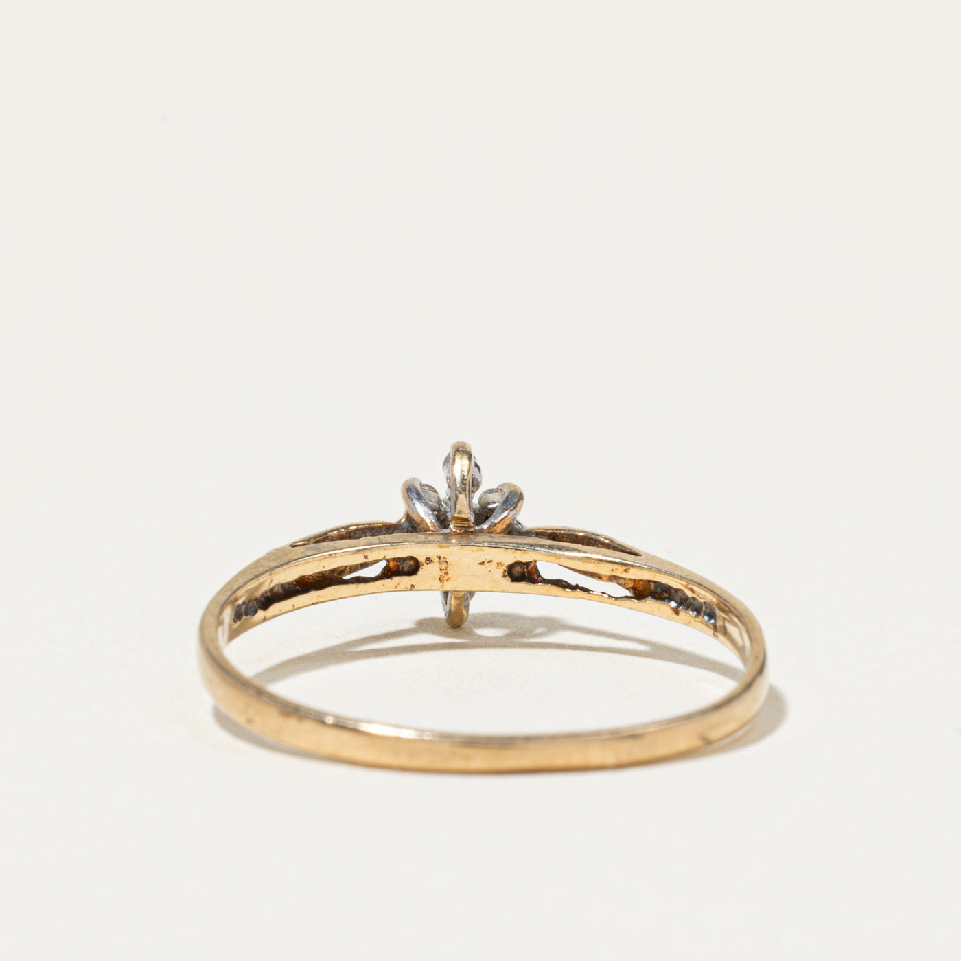 Diamond Petal Cluster Petite Ring | SZ 7