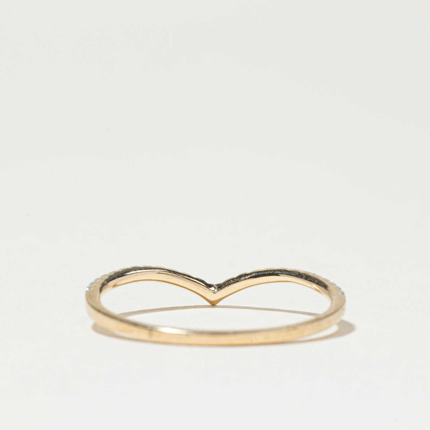 Bague demi-éternité en diamant à chevrons | Taille 7
