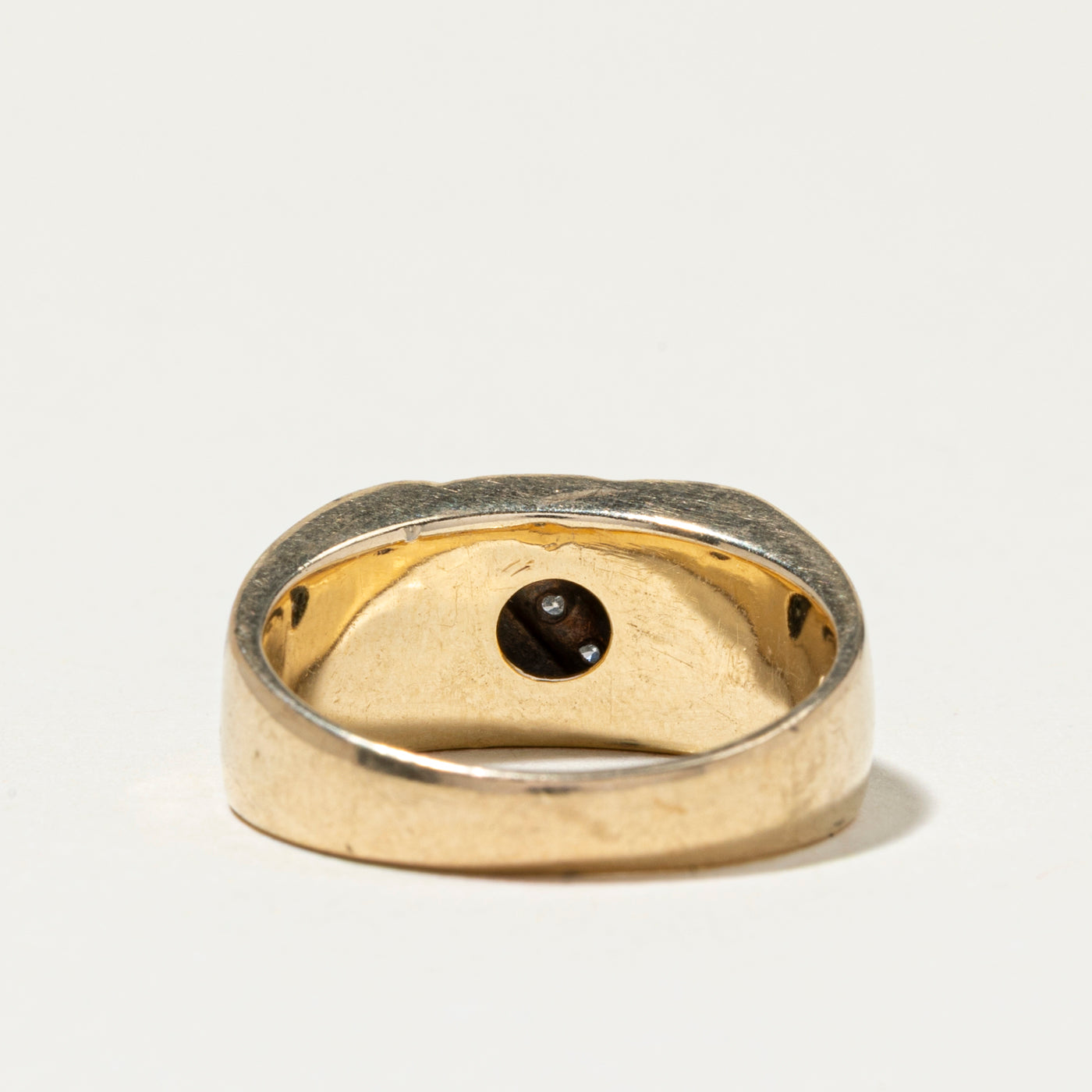 Diagonal Set Diamond Chunky Signet Ring | SZ 7