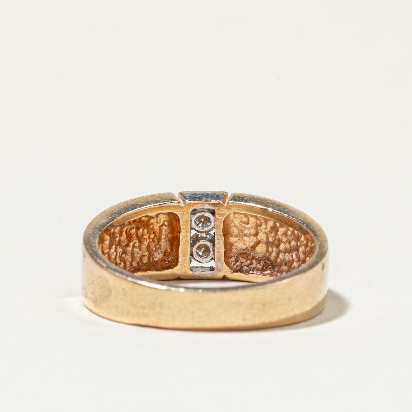 Two Stone Diamond Textured Band | SZ 5.5