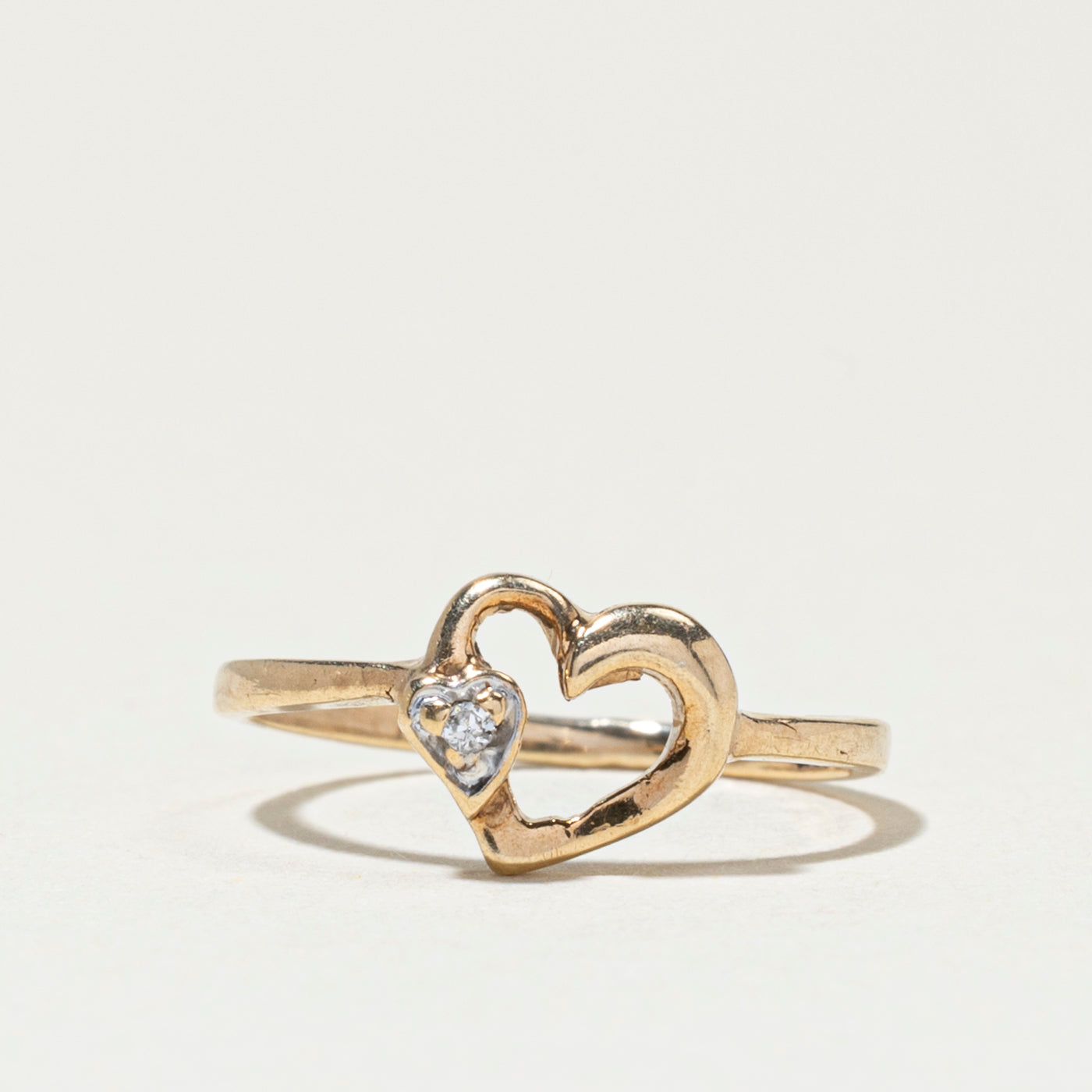 Diamond Open Heart Ring | SZ 2.5