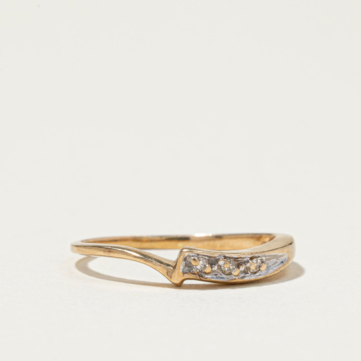 Three Stone Diamond Bypass Ring | SZ 4.25