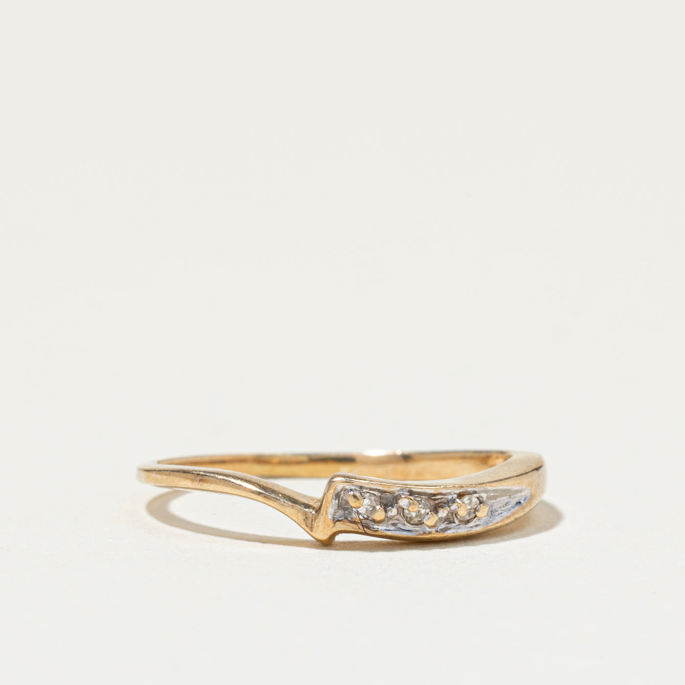 Three Stone Diamond Bypass Ring | SZ 4.25