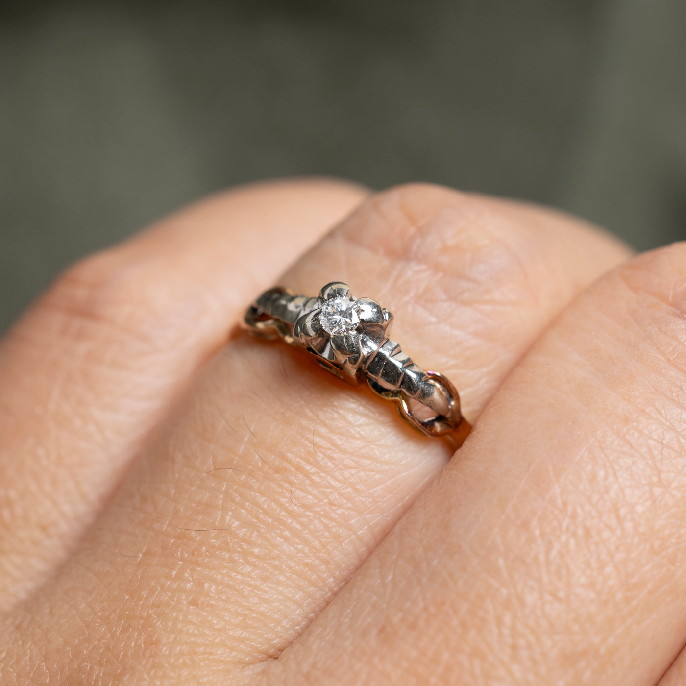 Two Tone Gold Illusion Set Diamond Ring | SZ 6