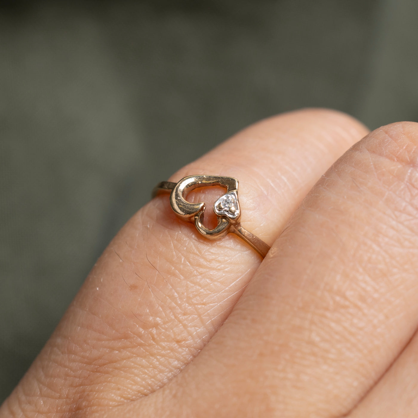 Diamond Open Heart Ring | SZ 2.5