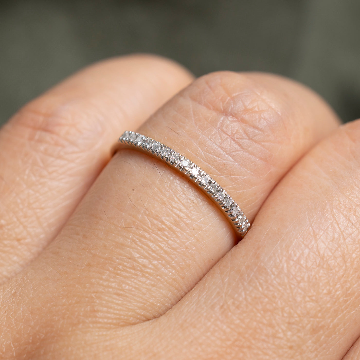 Alliance demi-éternité sertie de diamants | 1,6 mm | Taille 7,75