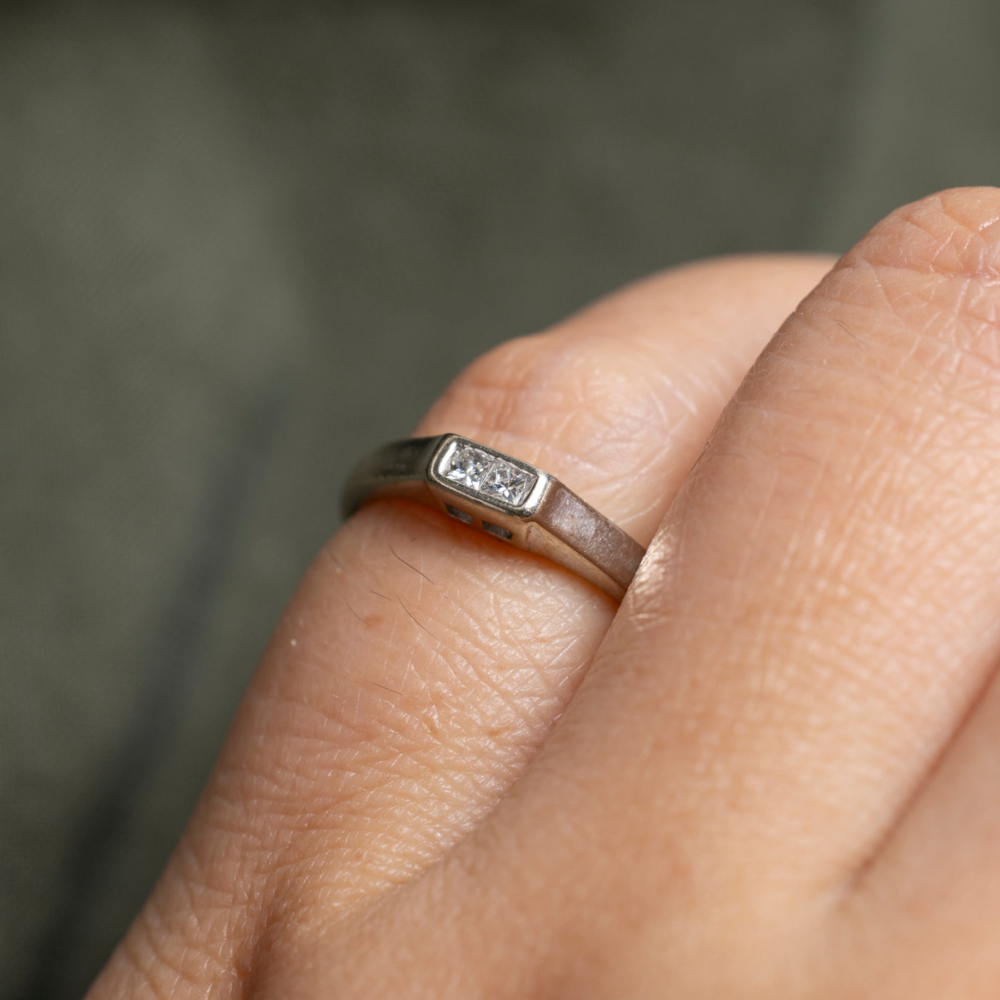 Two Stone Princess Cut Diamond Ring | SZ 4