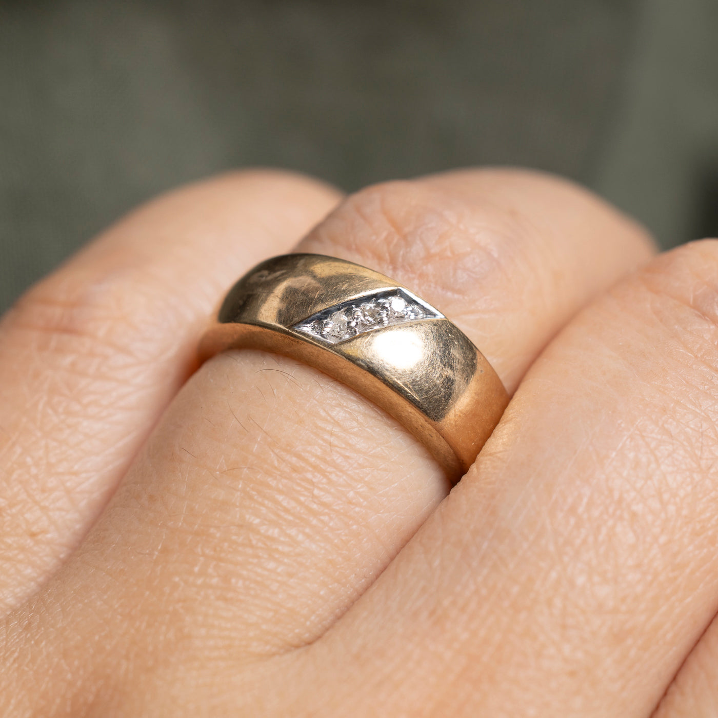 Diagonal Three Stone Diamond Band | SZ 6.75