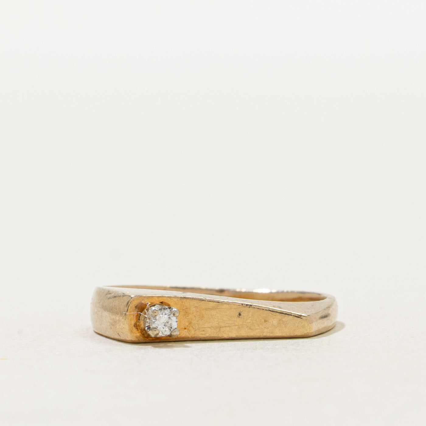 Side Set Solitaire Diamond Bar Ring | SZ 2.75