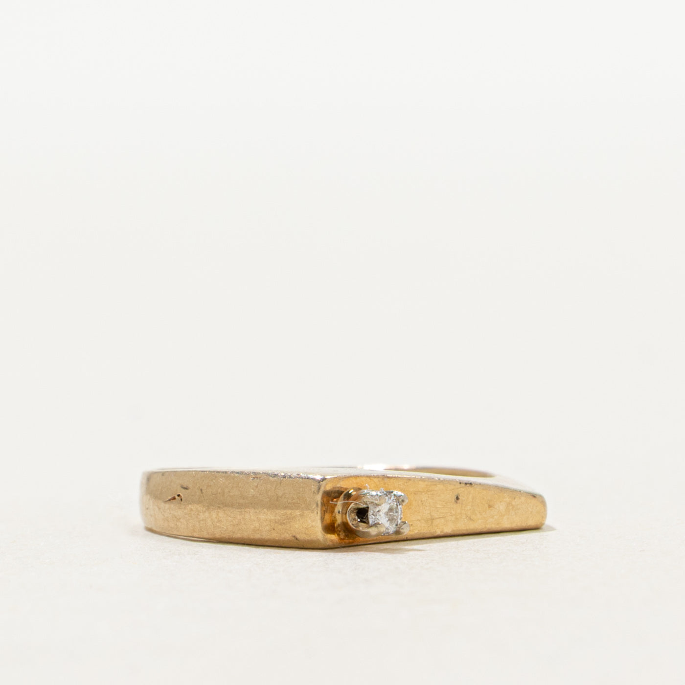 Side Set Solitaire Diamond Bar Ring | SZ 2.75
